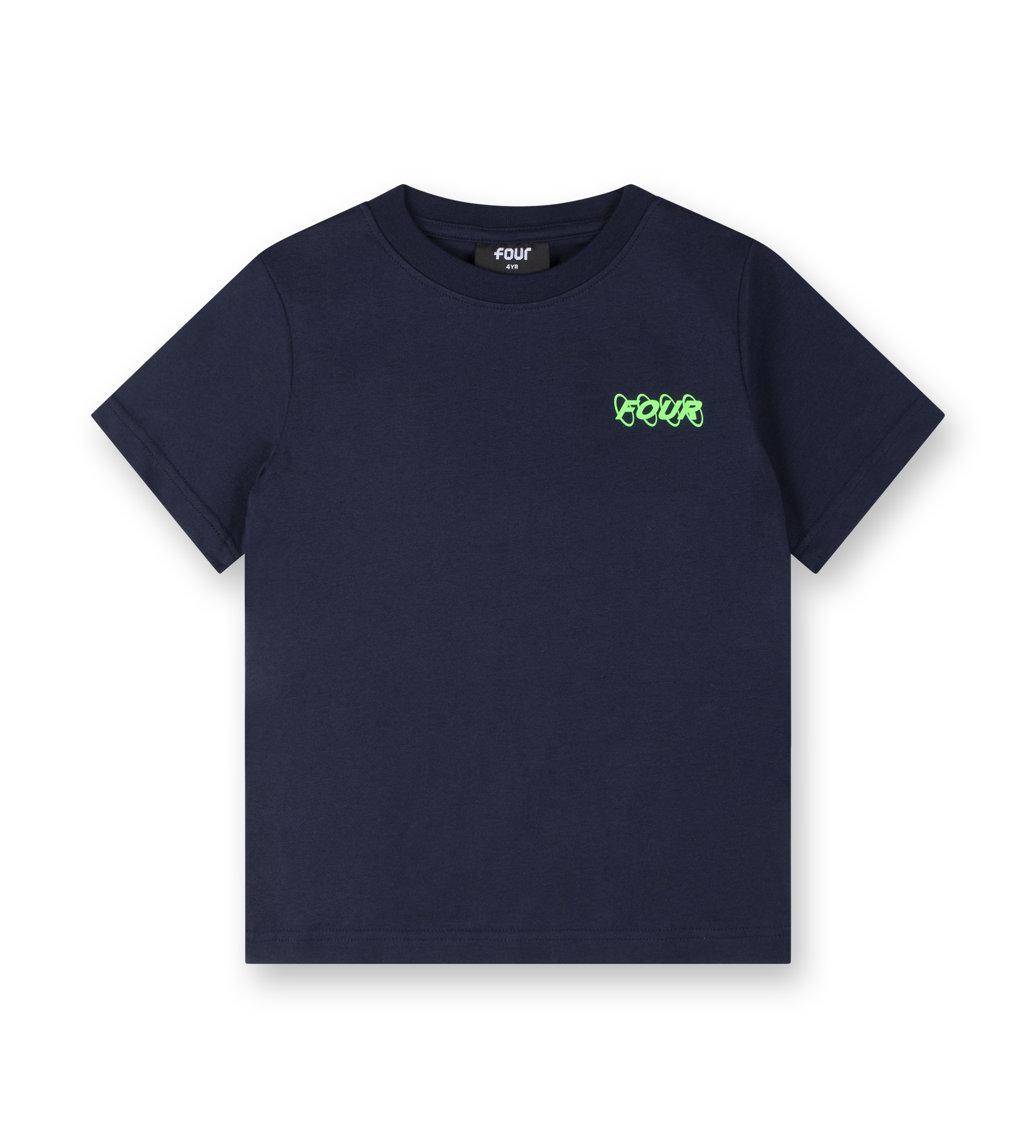 Neon Green Circles Logo T-shirt Marine Blue