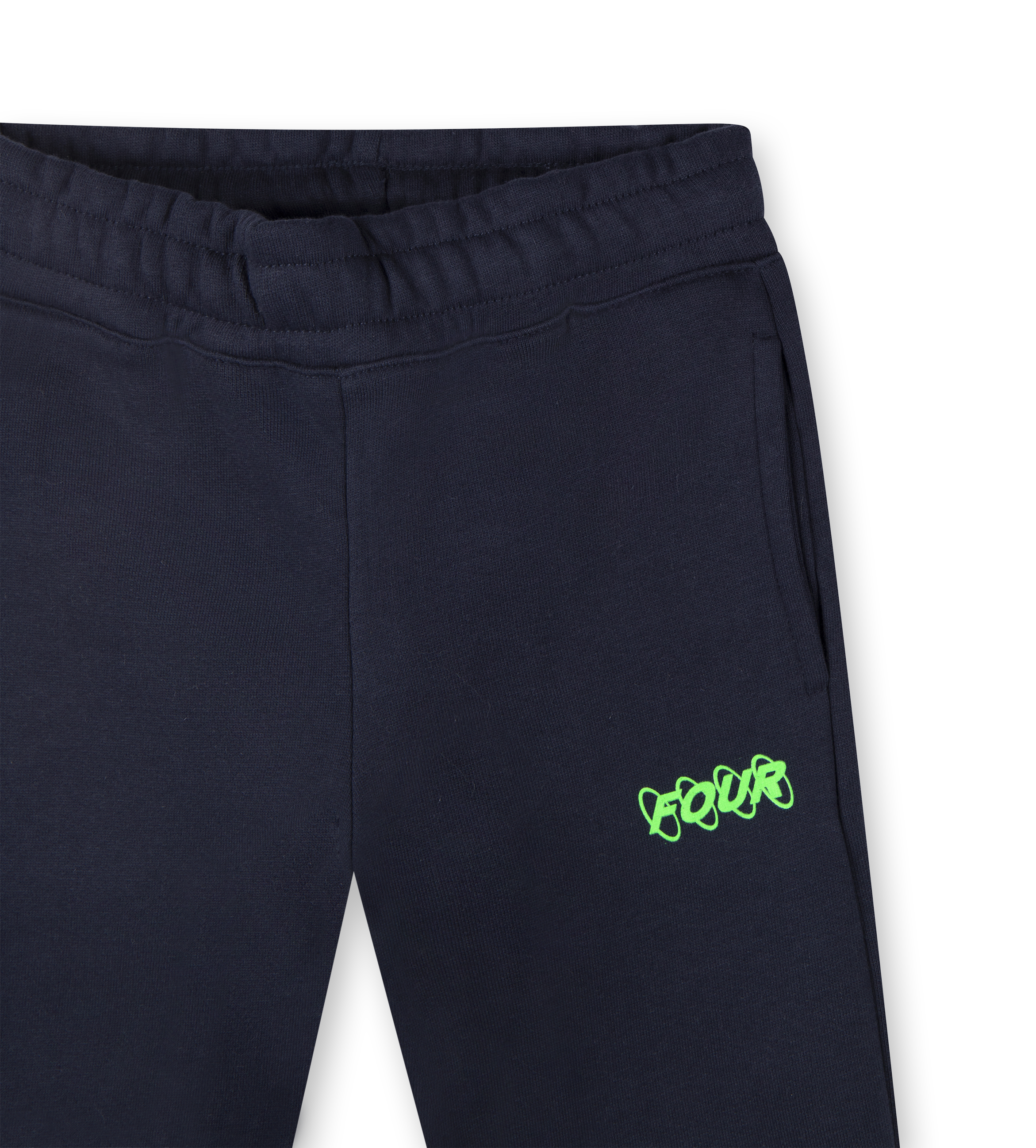 Neon Green Circles Logo Sweatpants Marine Blue