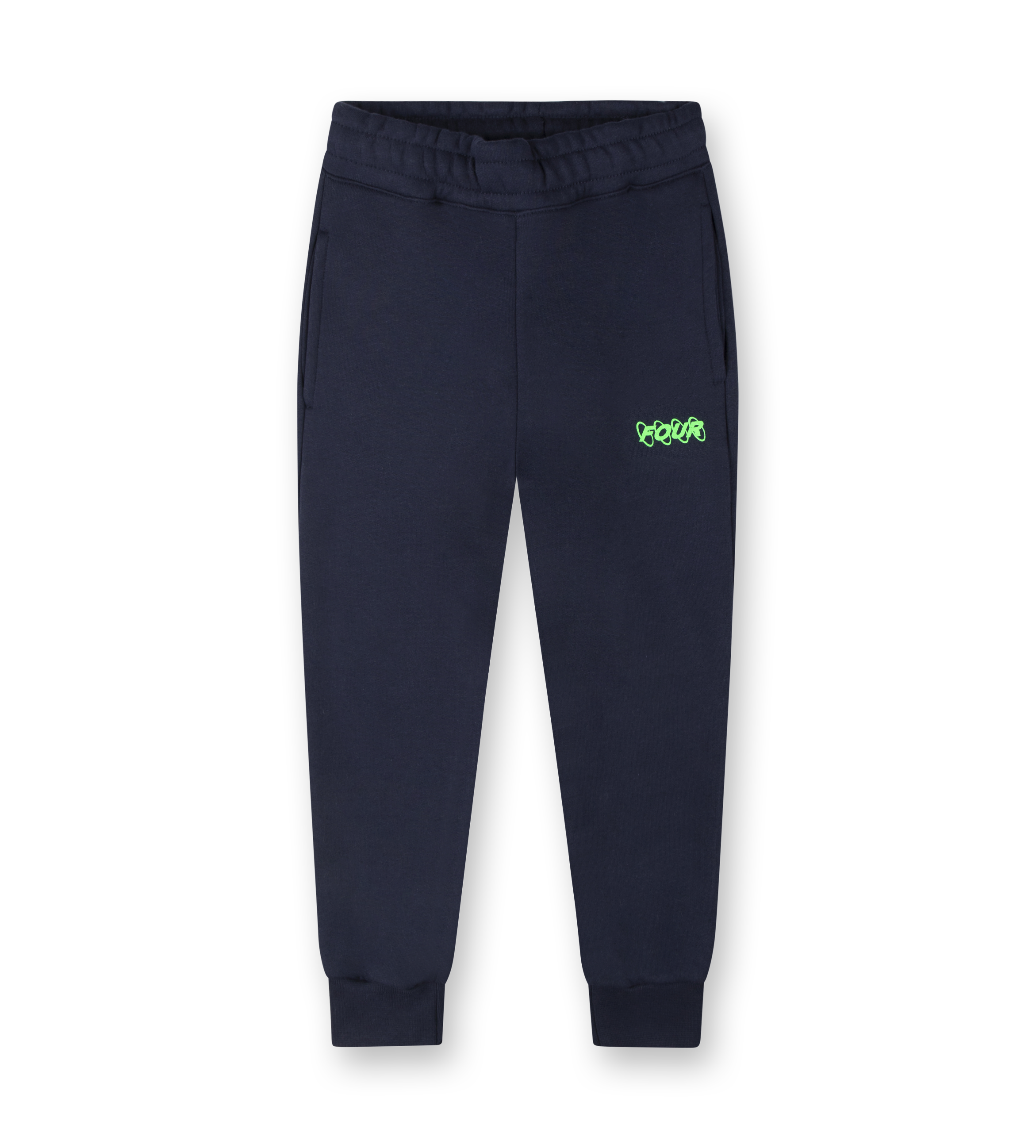 Neon Green Circles Logo Sweatpants Marine Blue