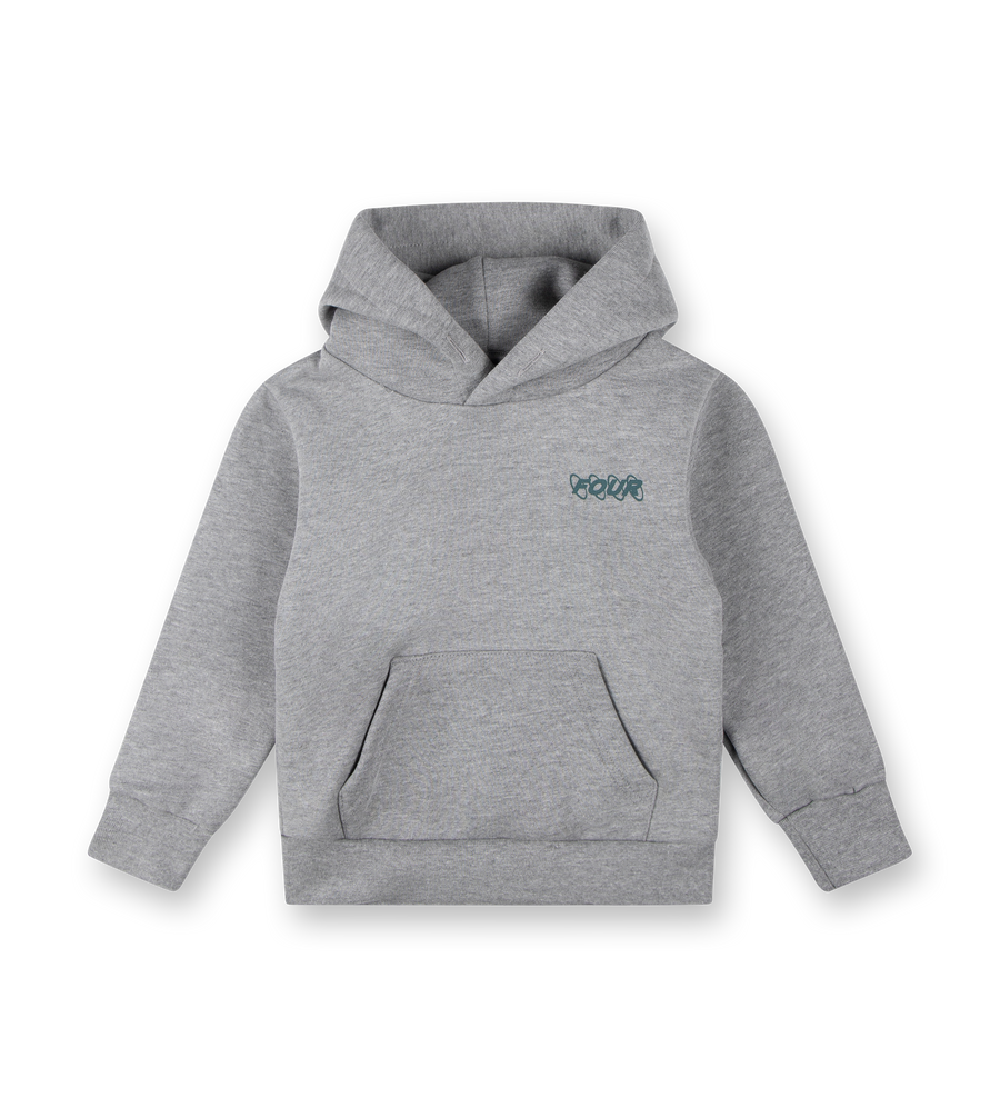 Green Circles Logo Hoodie Grey Melange