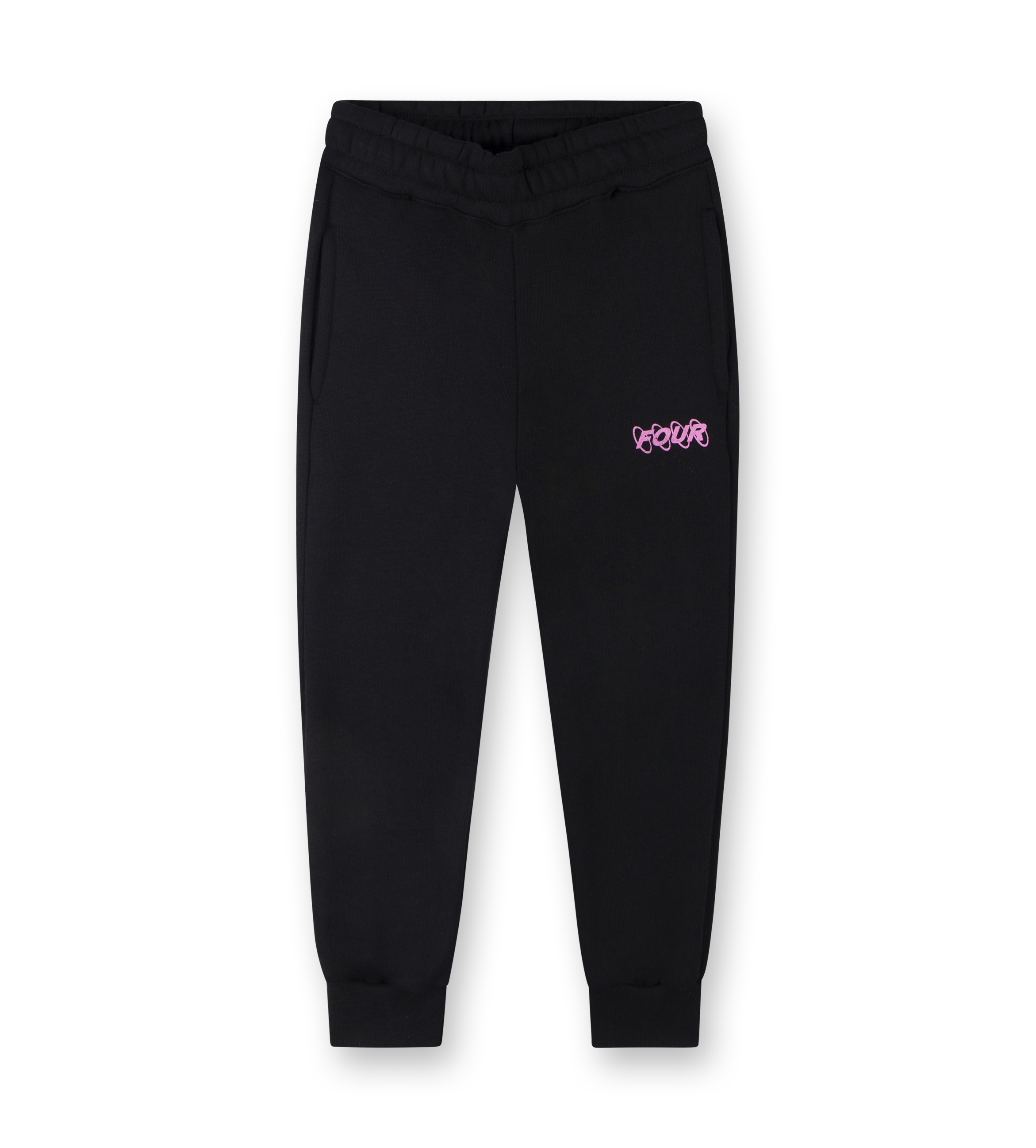 Pink Circles Logo Sweatpants Black