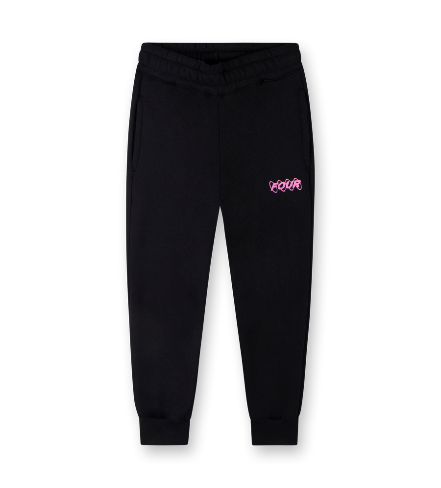 Pink Circles Logo Sweatpants Black