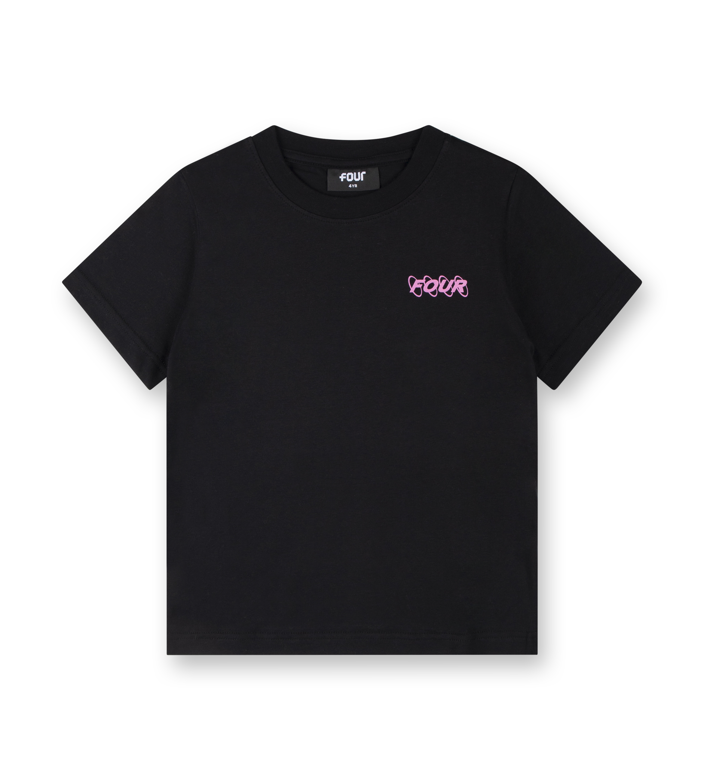 Pink Circles Logo T-shirt Black