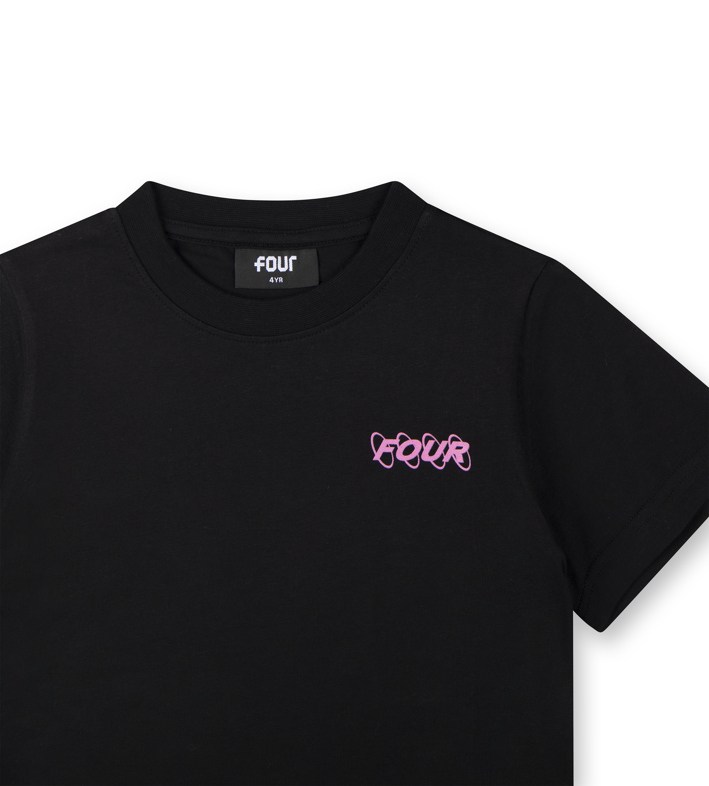 Pink Circles Logo T-shirt Black