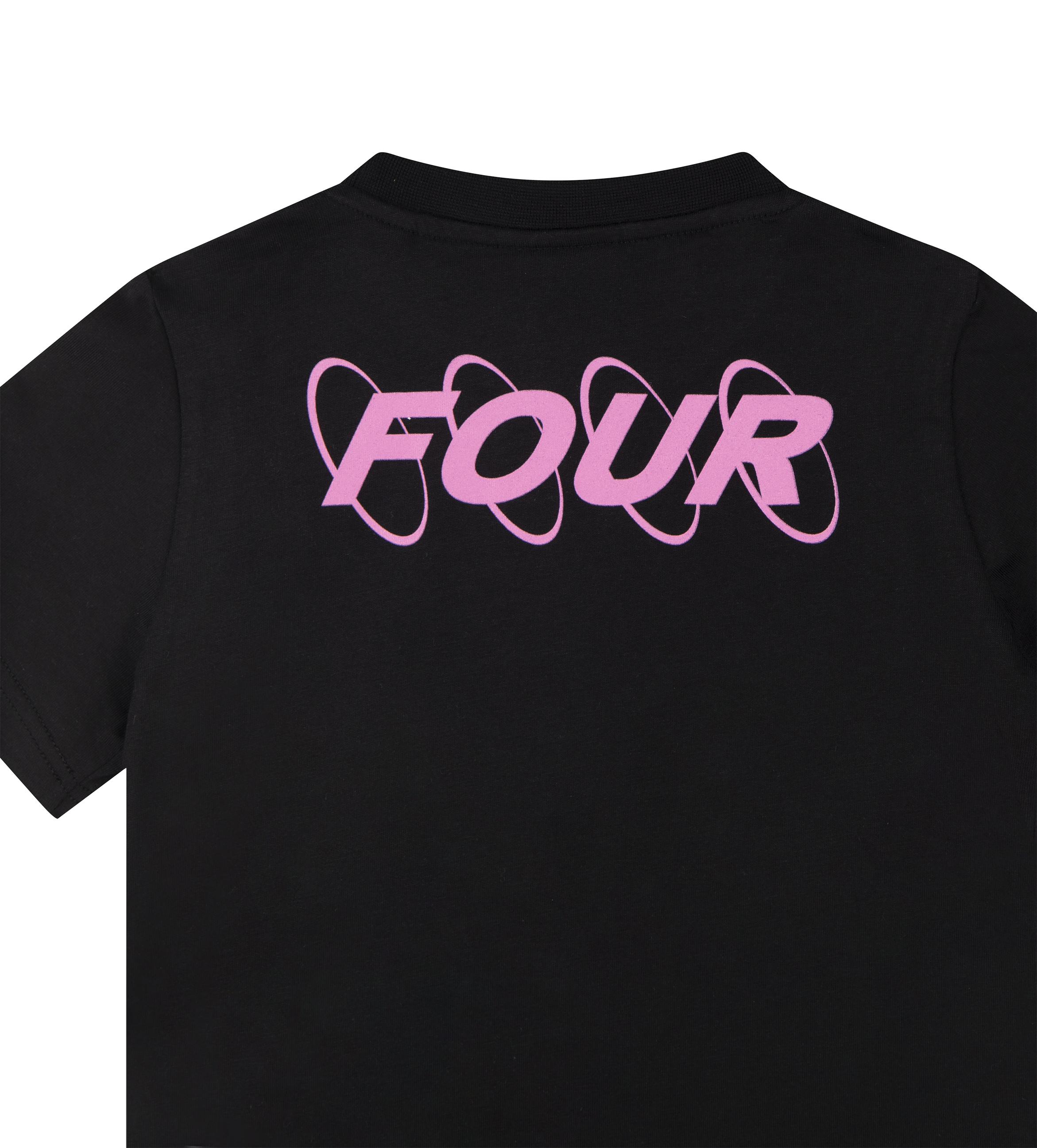 Pink Circles Logo T-shirt Black