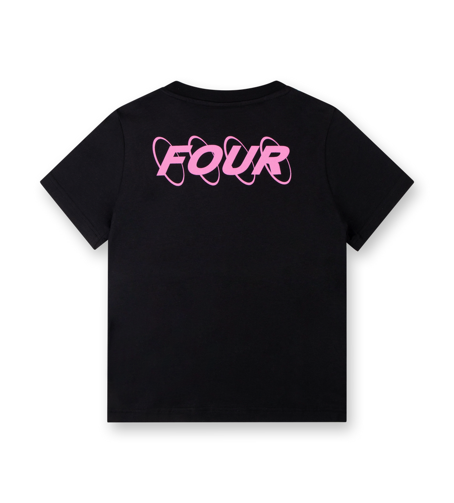 Pink Circles Logo T-shirt Black