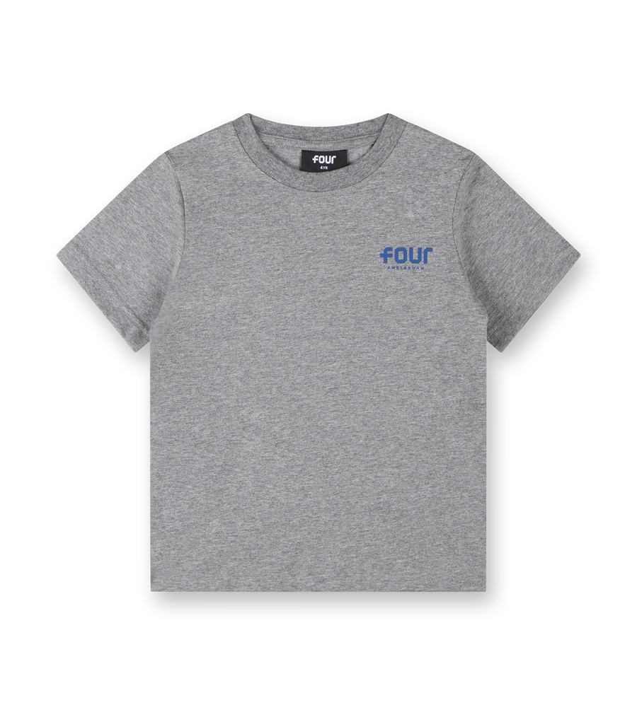 Blue Logo T-shirt Grey Melange