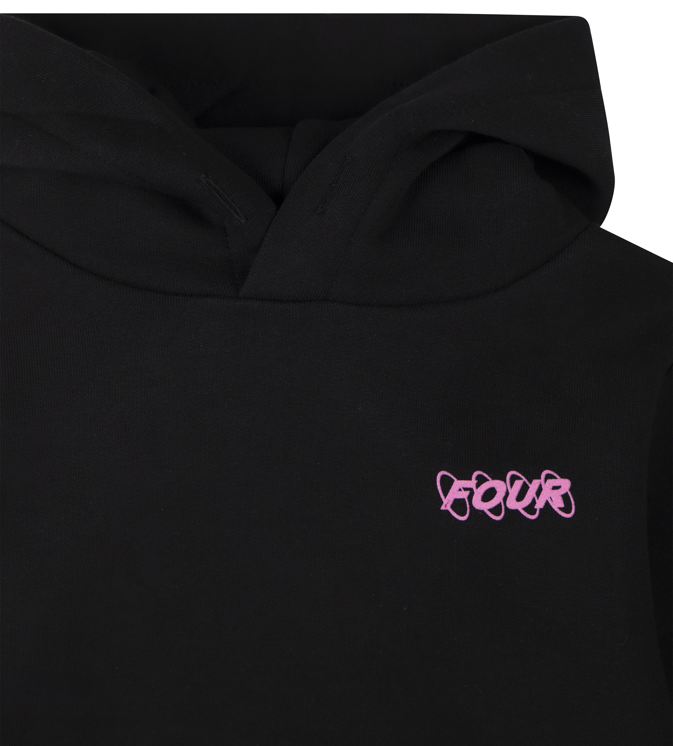 Pink Circles Logo Hoodie Black