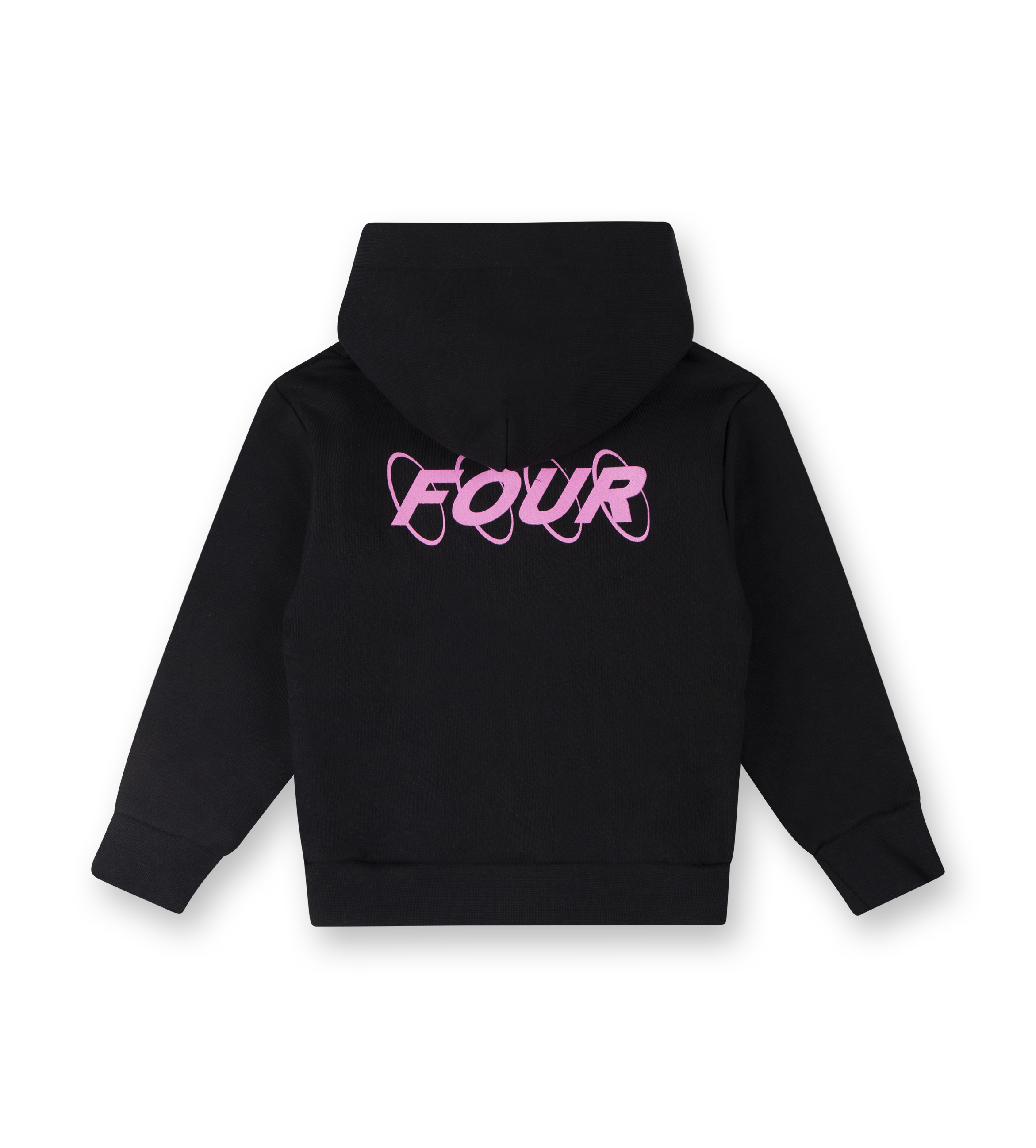 Pink Circles Logo Hoodie Black