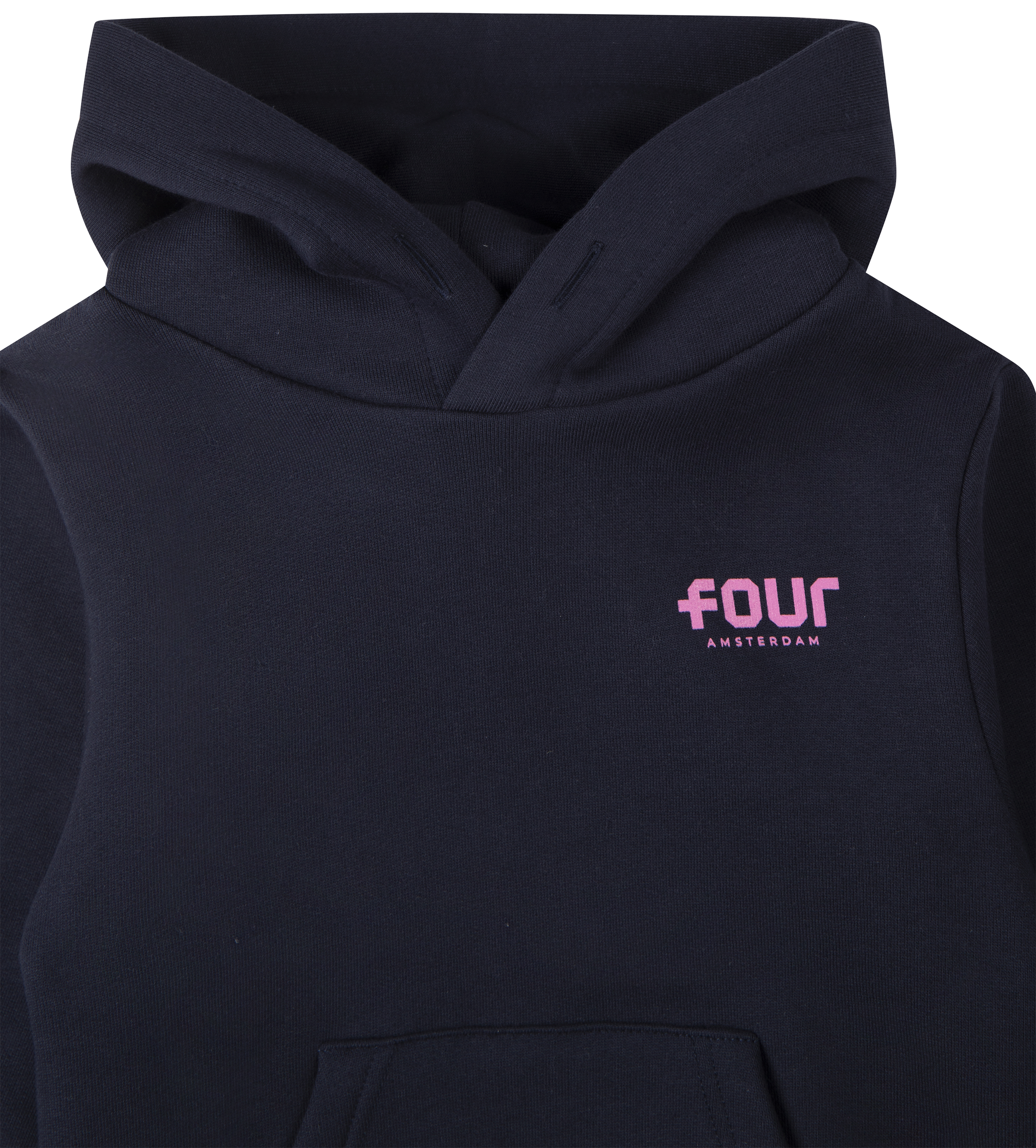 Pink Logo Hoodie Marine Blue