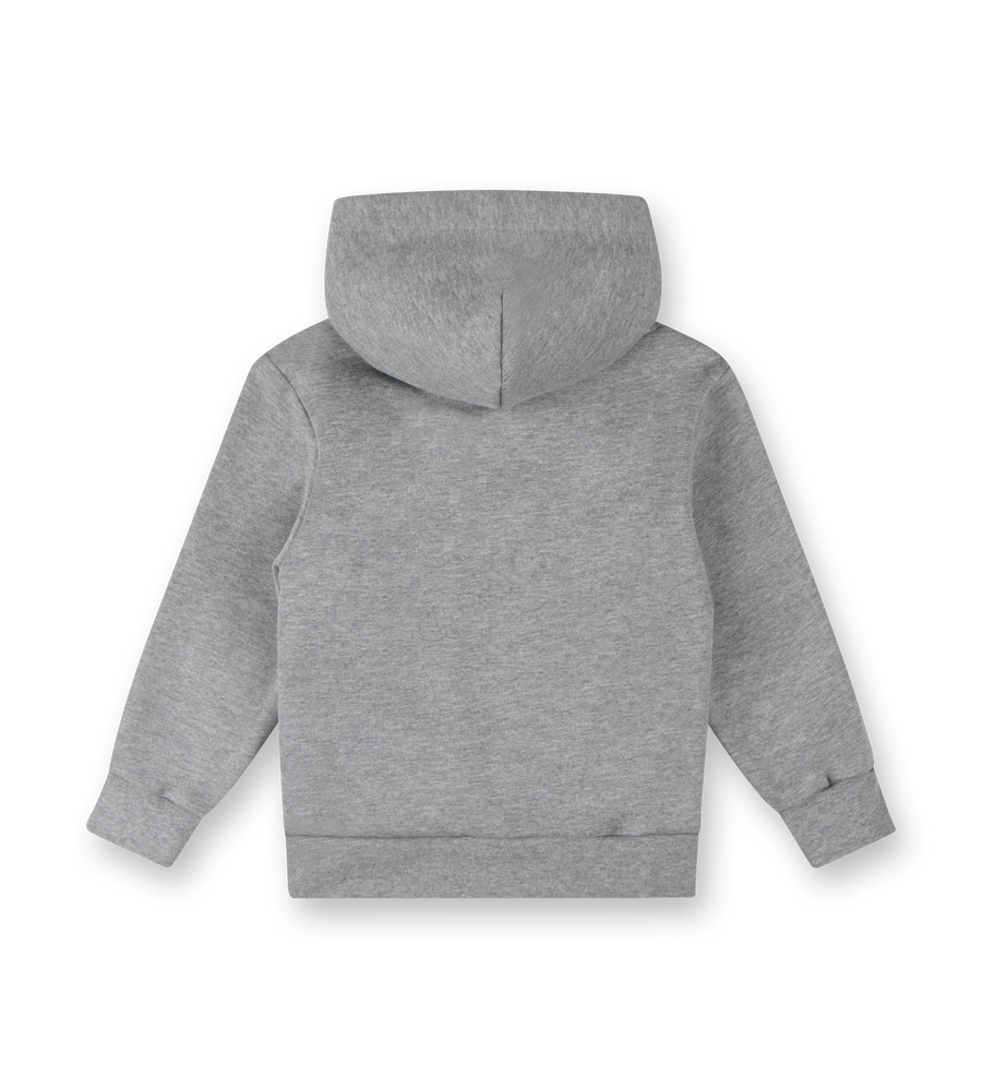 Blue Logo Hoodie Grey Melange