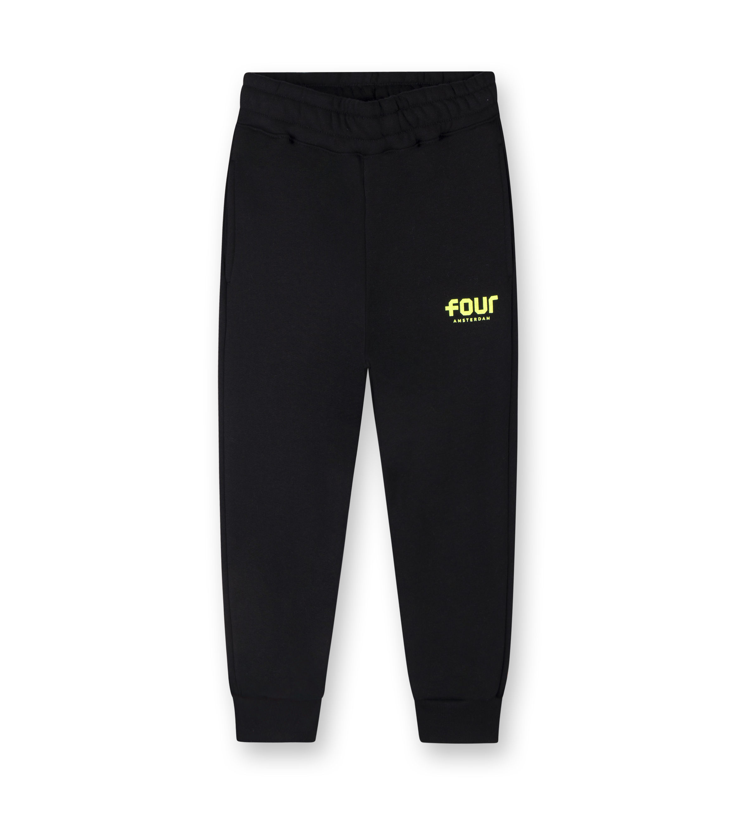 Neon Yellow Logo Sweatpants Black