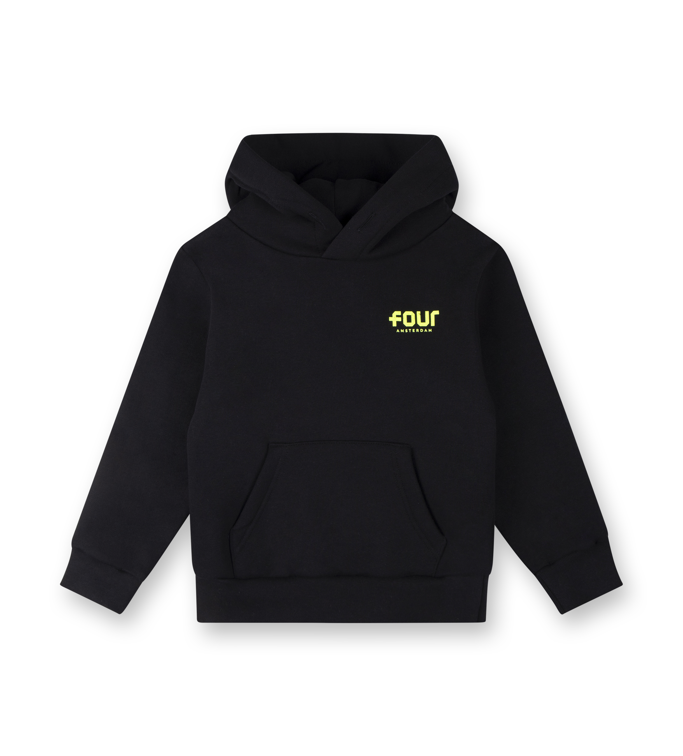 Neon Yellow Logo Hoodie Black