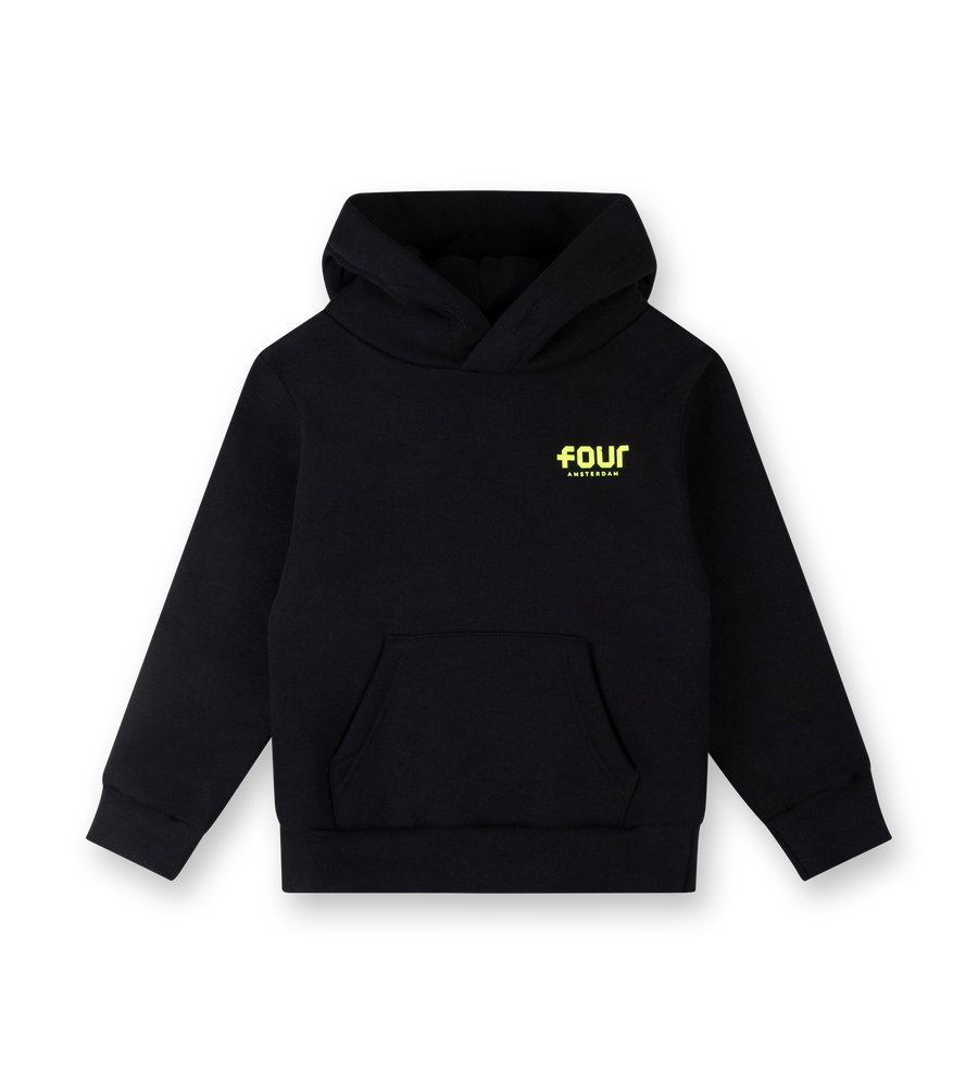 Neon Yellow Logo Hoodie Black