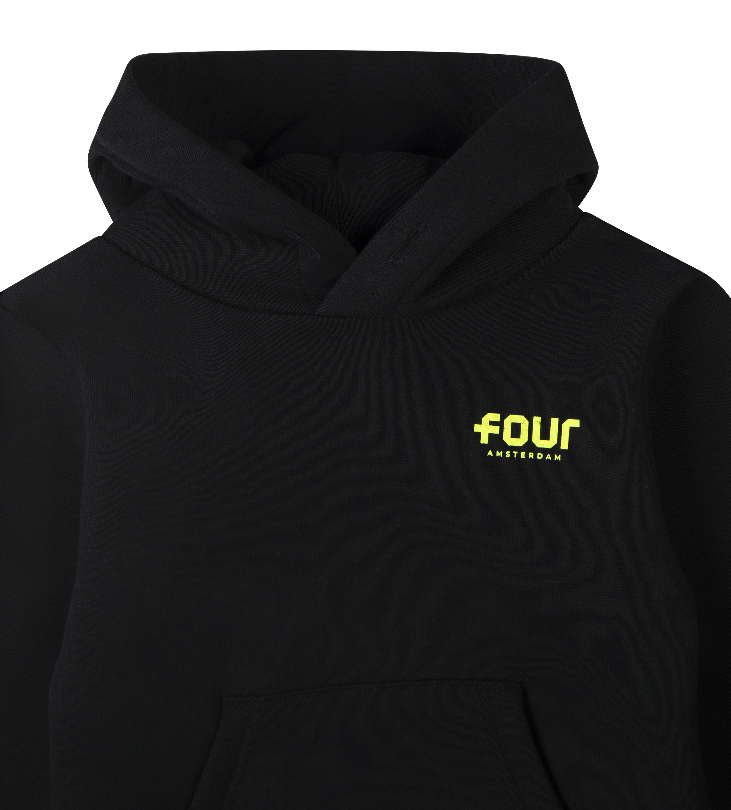 Neon Yellow Logo Hoodie Black