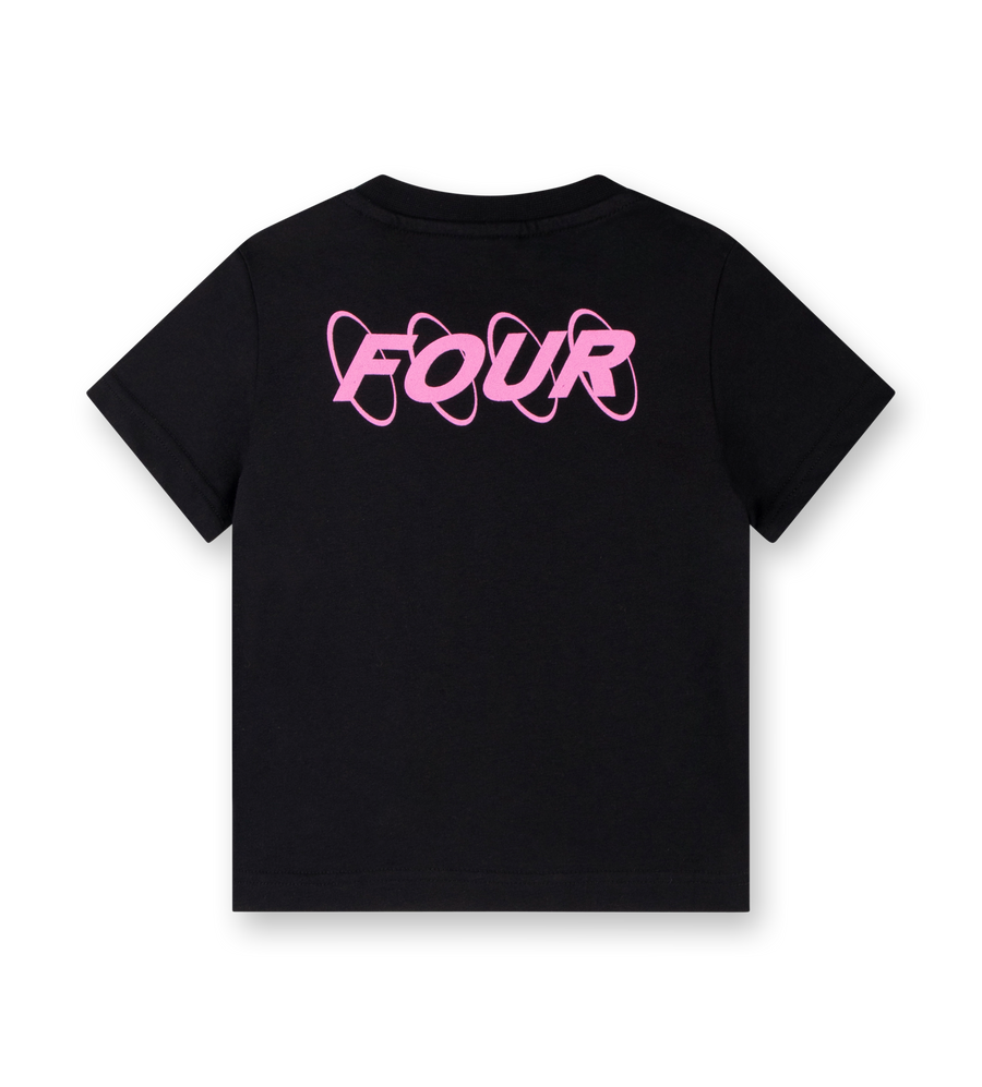 Baby Pink Circles Logo T-shirt Black