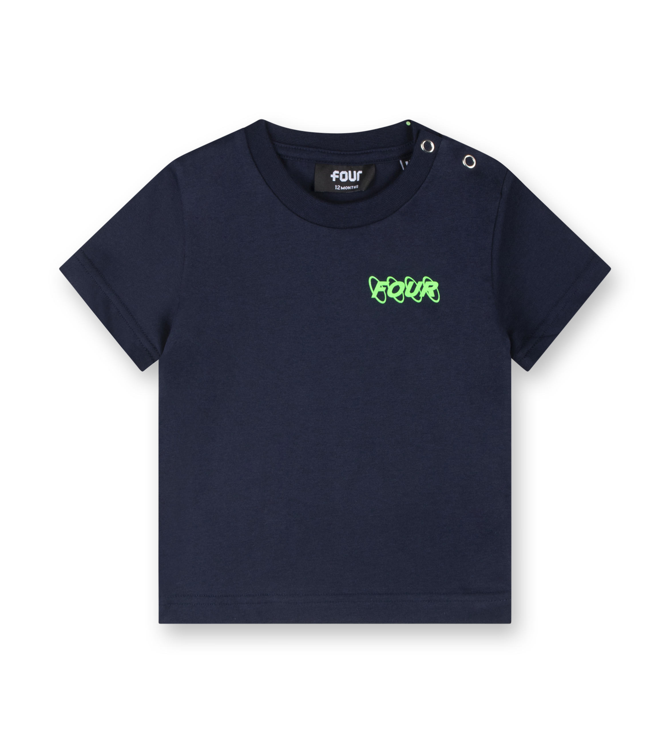 Baby Neon Green Circles Logo T-shirt Marine Blue