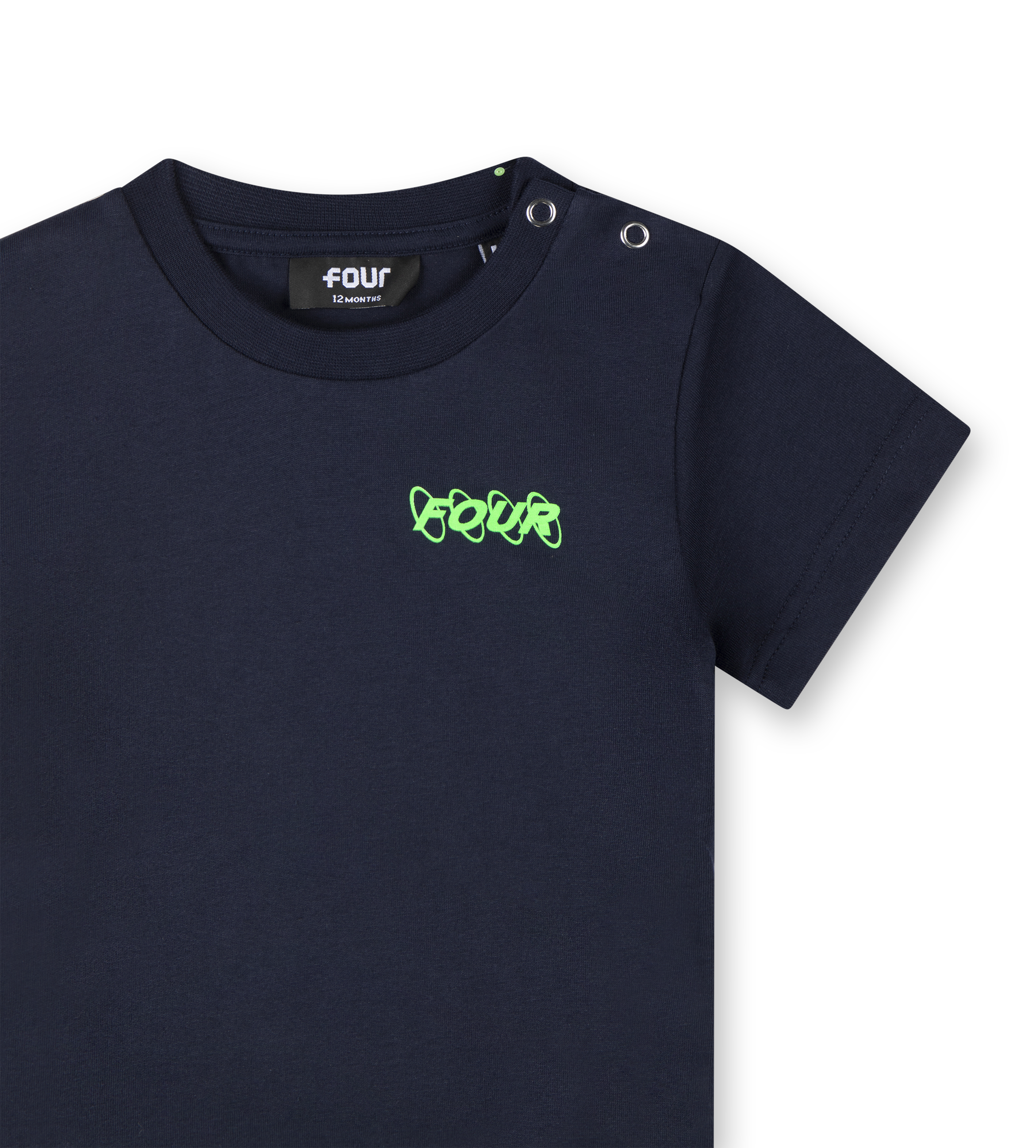 Baby Neon Green Circles Logo T-shirt Marine Blue