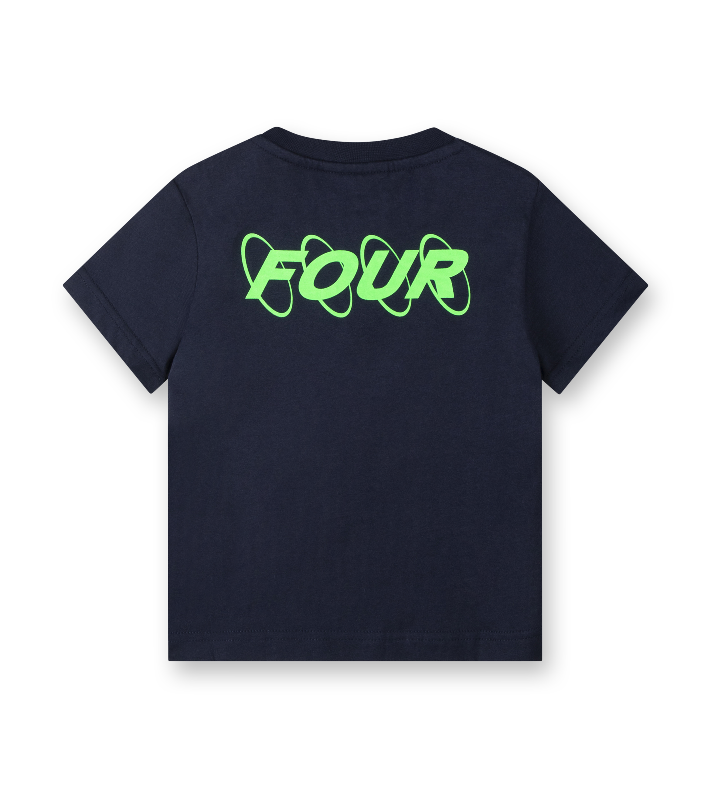 Baby Neon Green Circles Logo T-shirt Marine Blue