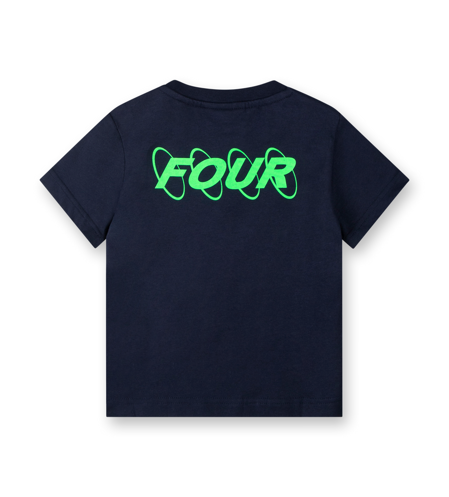 Baby Neon Green Circles Logo T-shirt Marine Blue