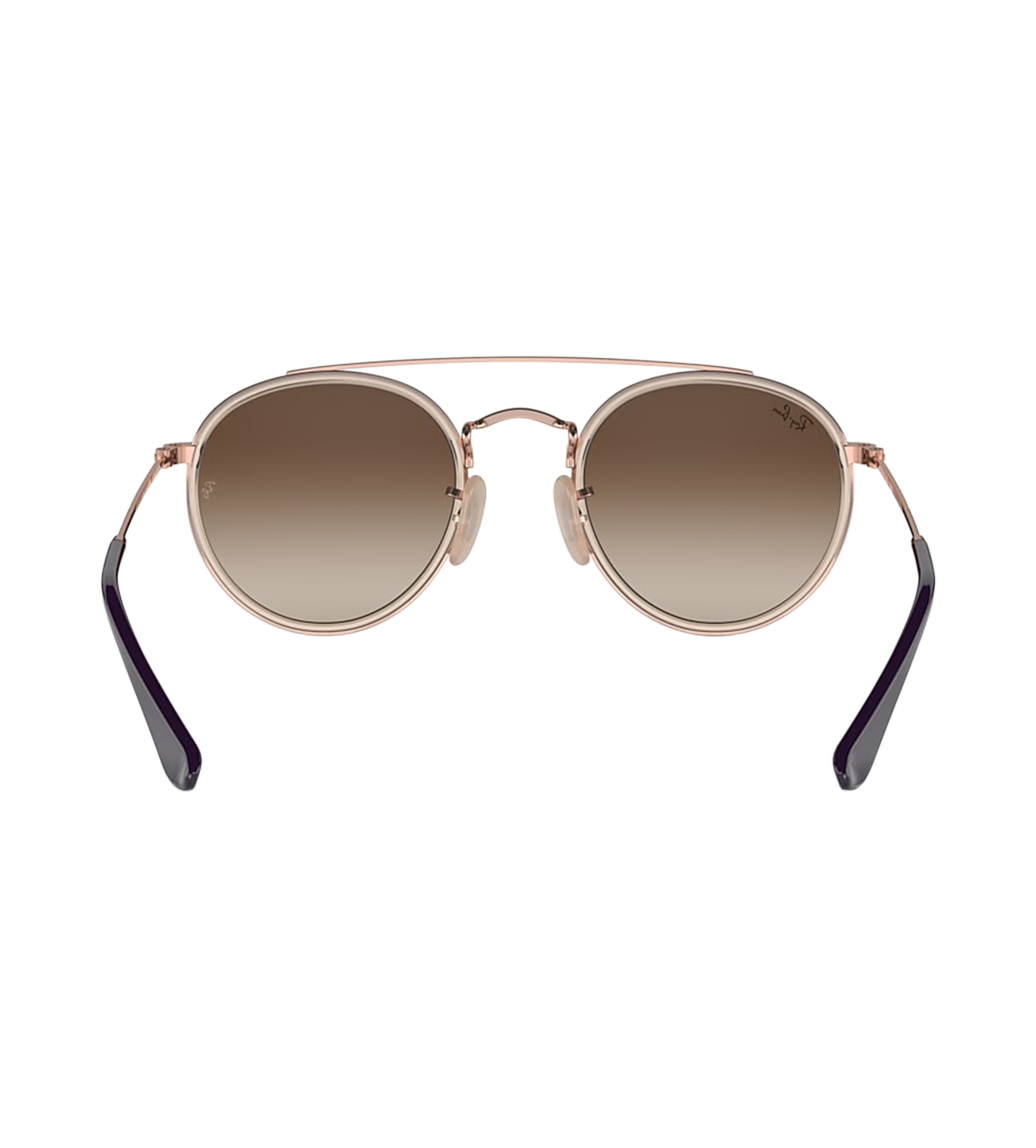 Round Double Bridge Sunglasses Rosegold