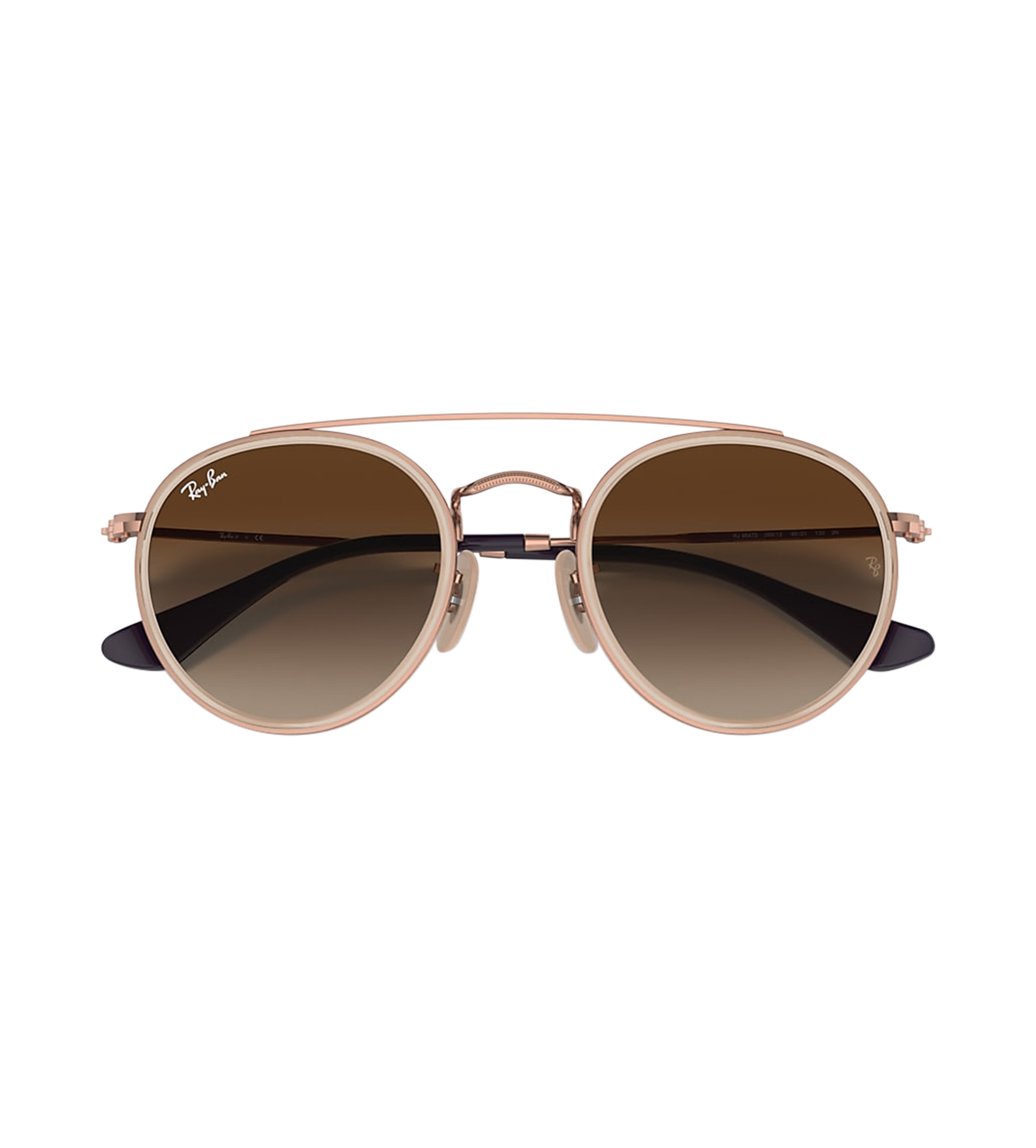 Round Double Bridge Sunglasses Rosegold