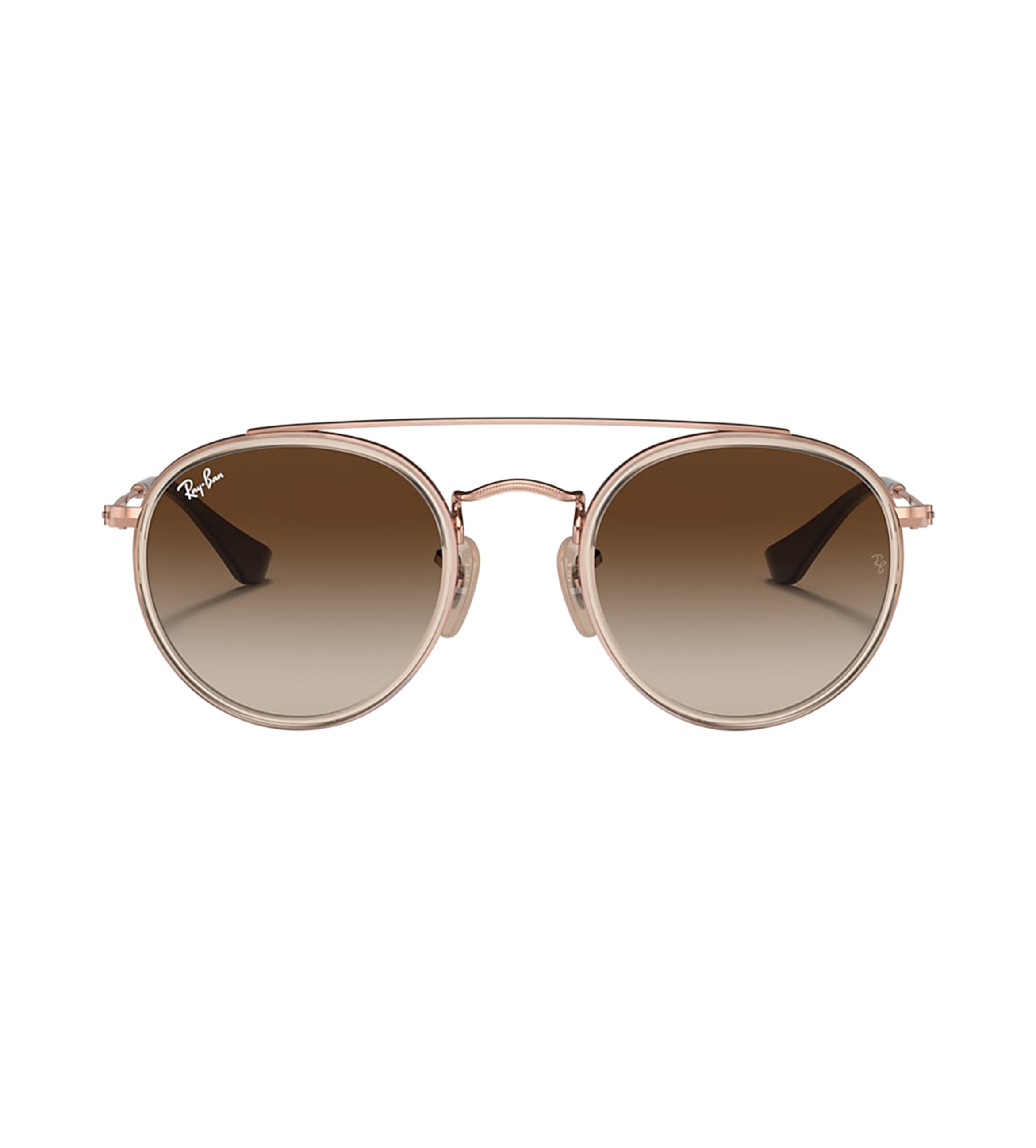 Round Double Bridge Sunglasses Rosegold