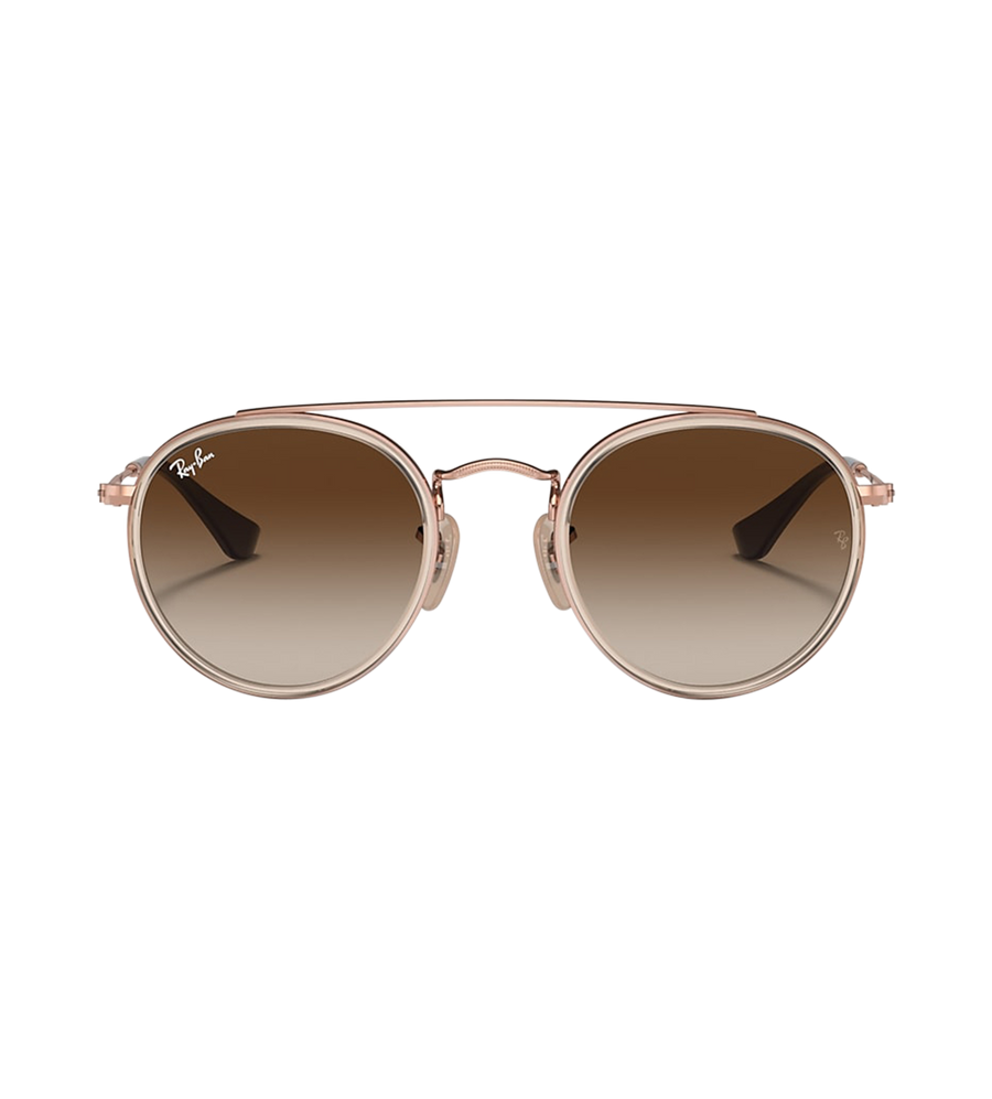 Round Double Bridge Sunglasses Rosegold