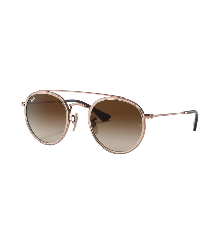 Round Double Bridge Sunglasses Rosegold