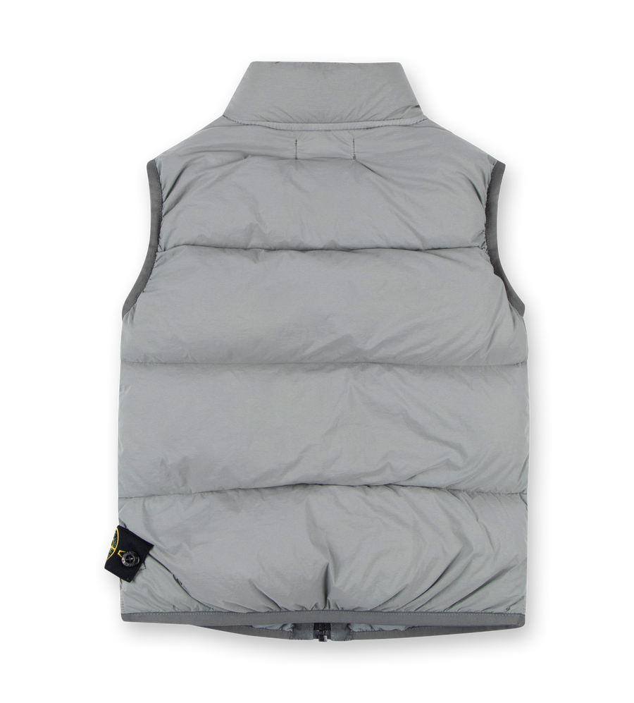 Compass-badge Quilted Vest Grey
