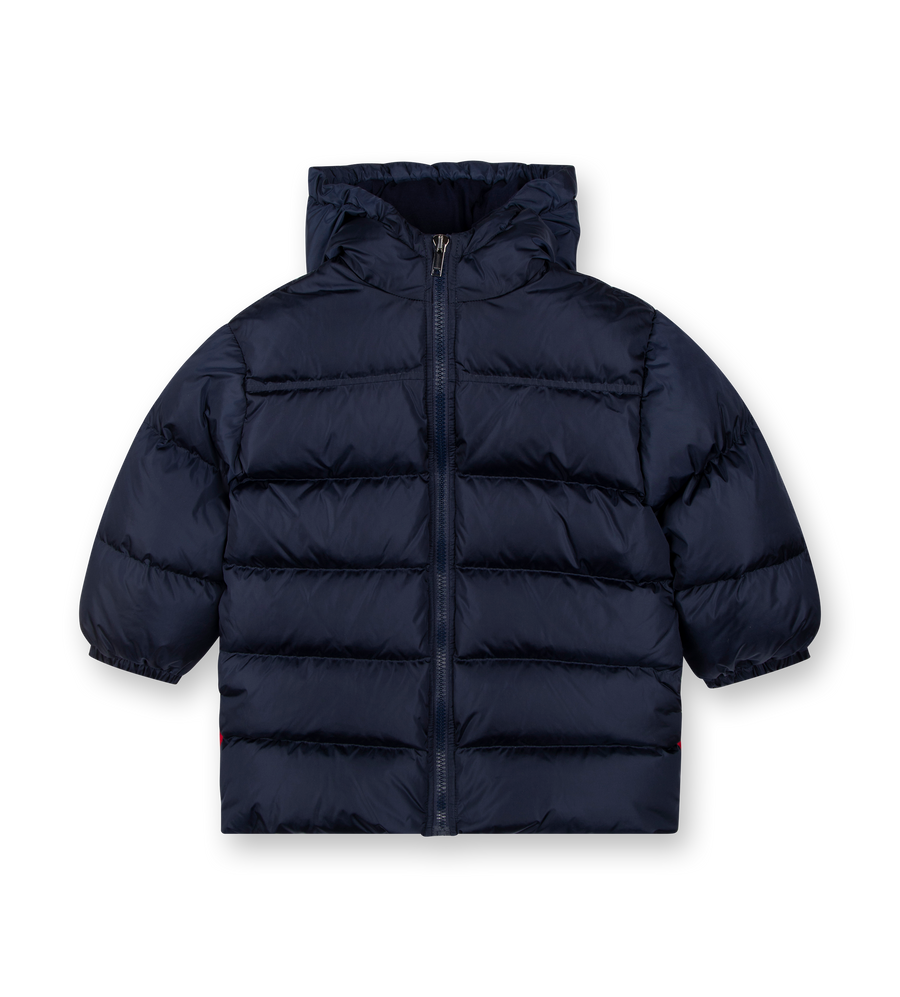 Down Jacket with Logo Marine