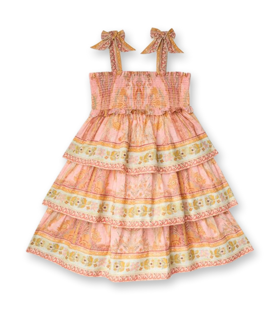 Wylie Tiered Dress Pink Multi