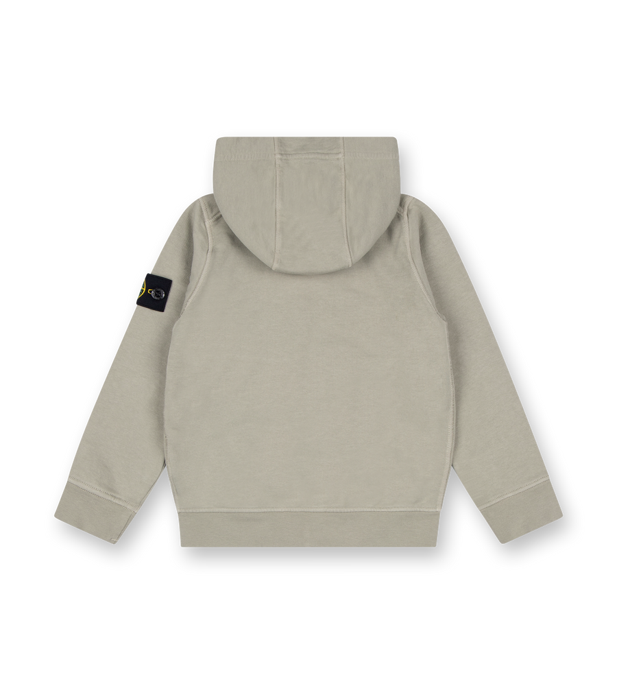 Compass-badge Zip-up Hoodie Sand