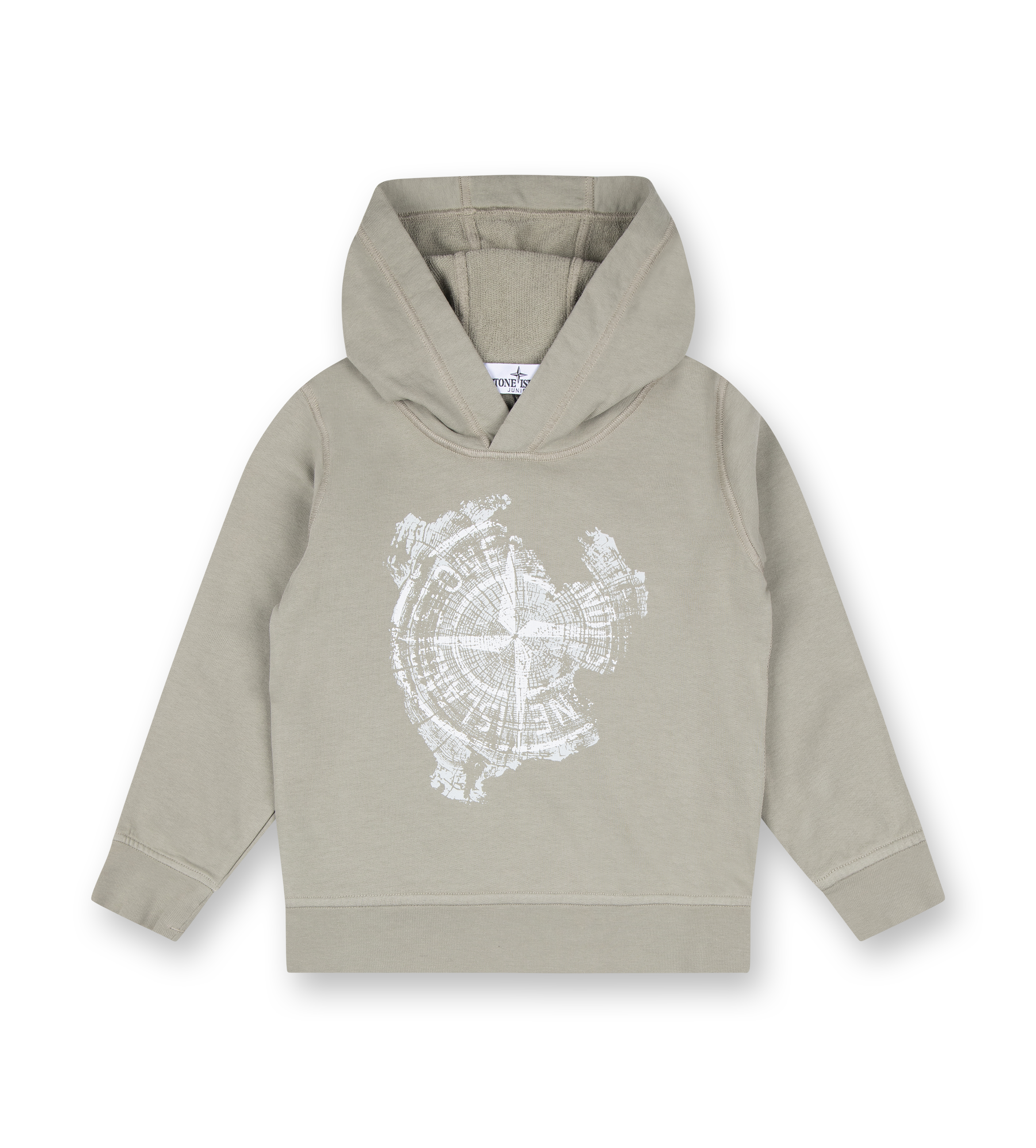 Compass-print Hoodie Sage Green