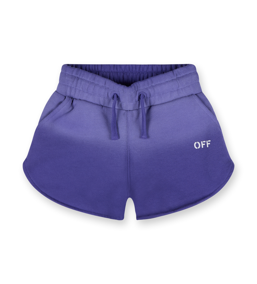 Bleached Stamp Shorts Purple