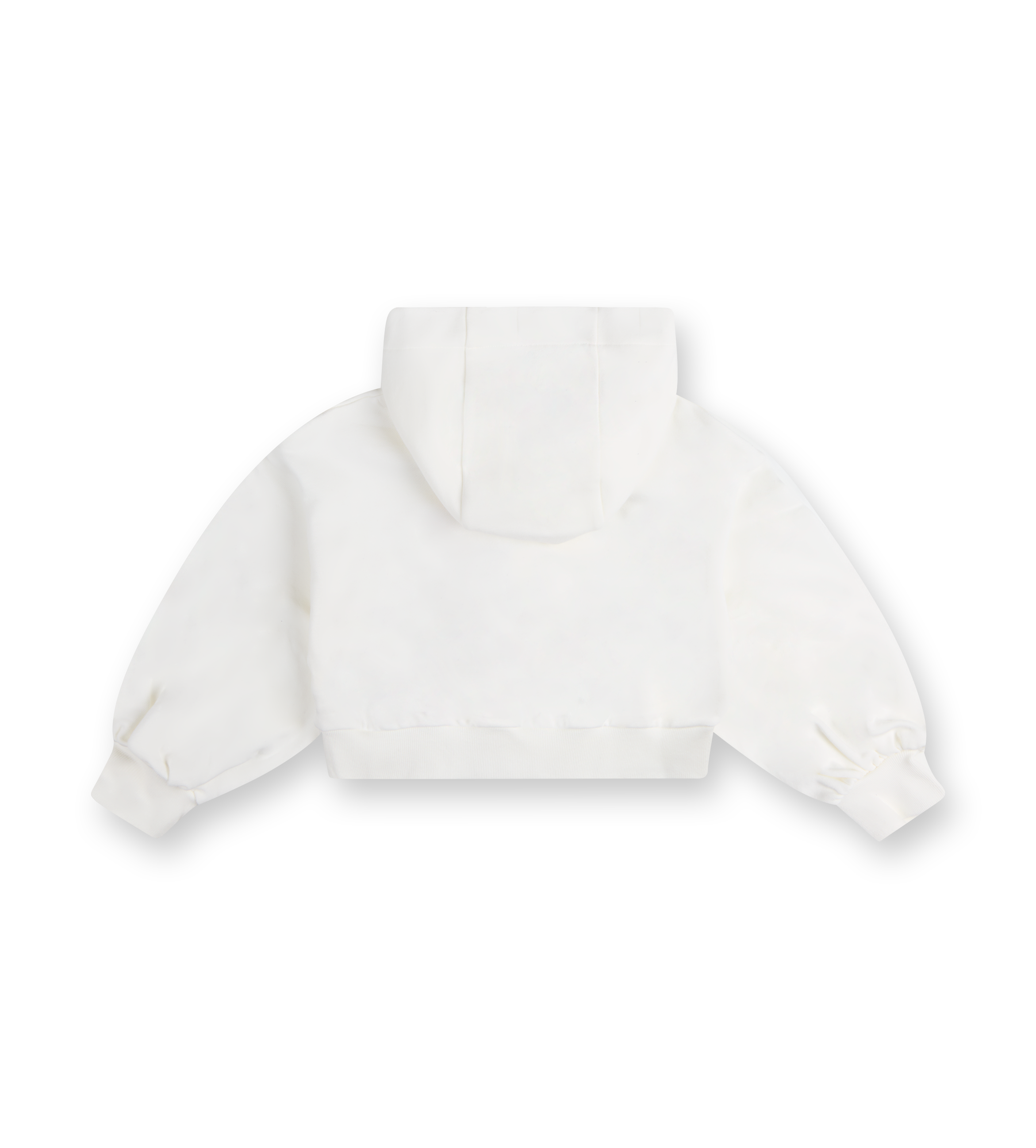 Jersey-fleece Cropped Hoodie Gesso