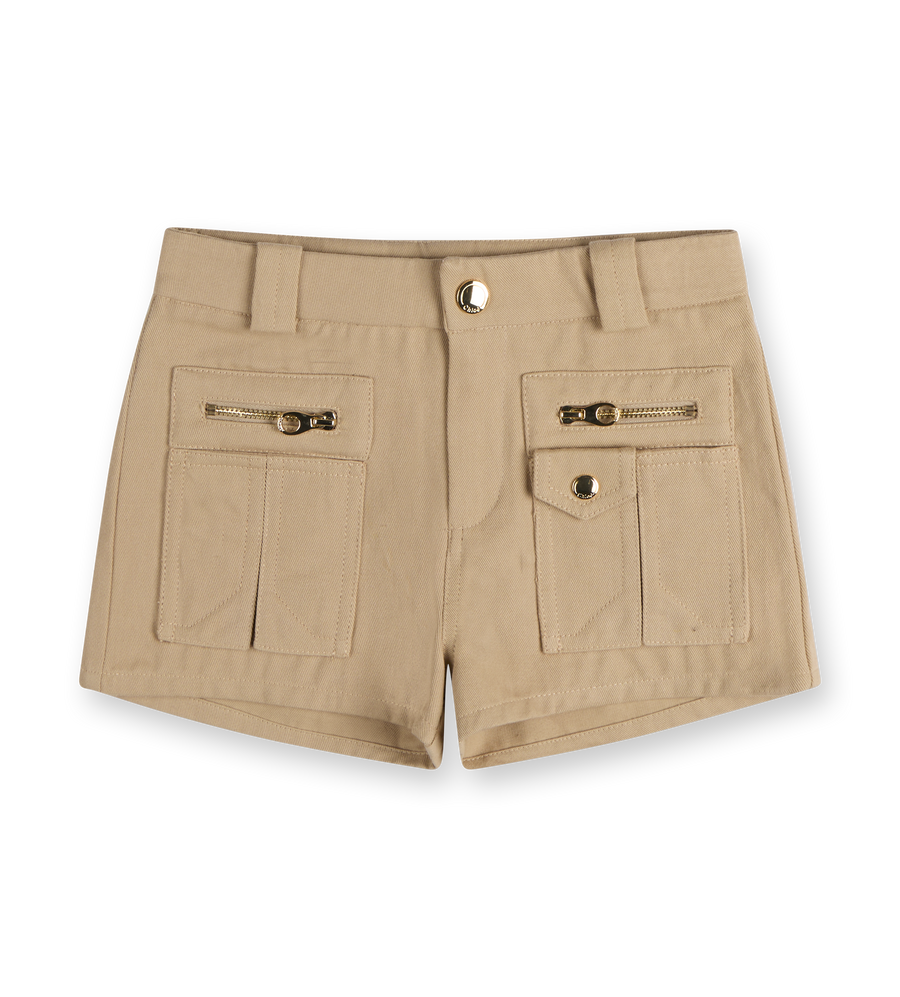 Twill Pocket Shorts Beige