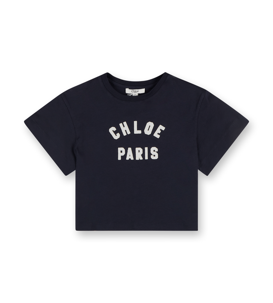 Logo-Embroidered T-shirt Navy Blue