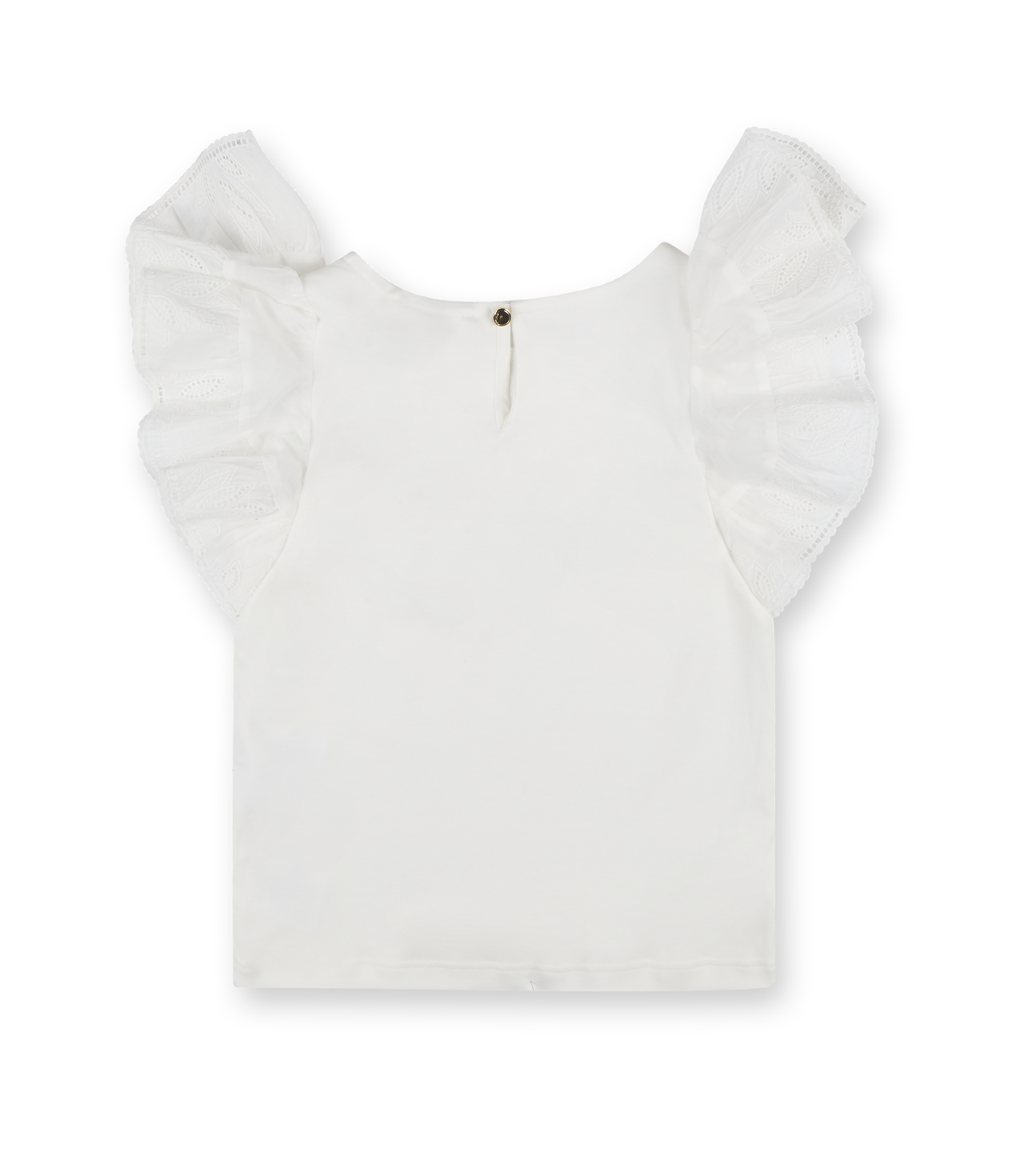 Ruffled Sleeve Blouse White