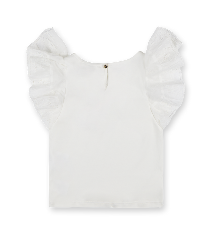 Ruffled Sleeve Blouse White