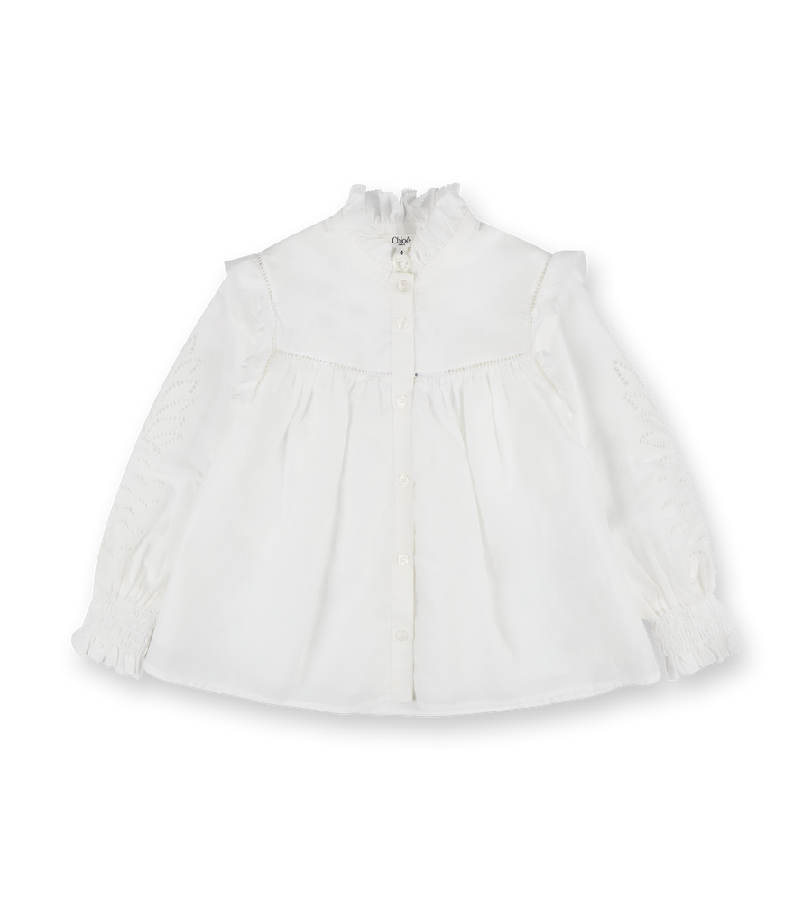 Ruffled Blouse White