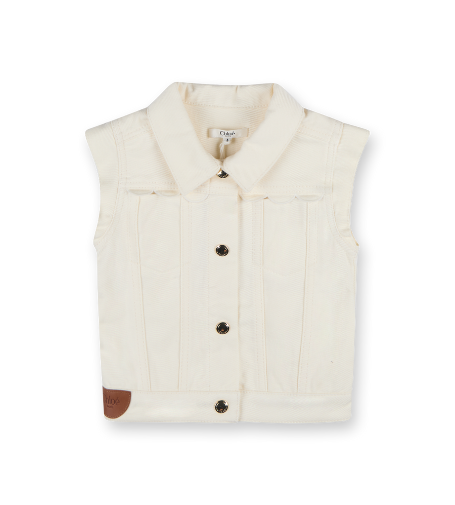 Logo-appliquéd Waistcoat White