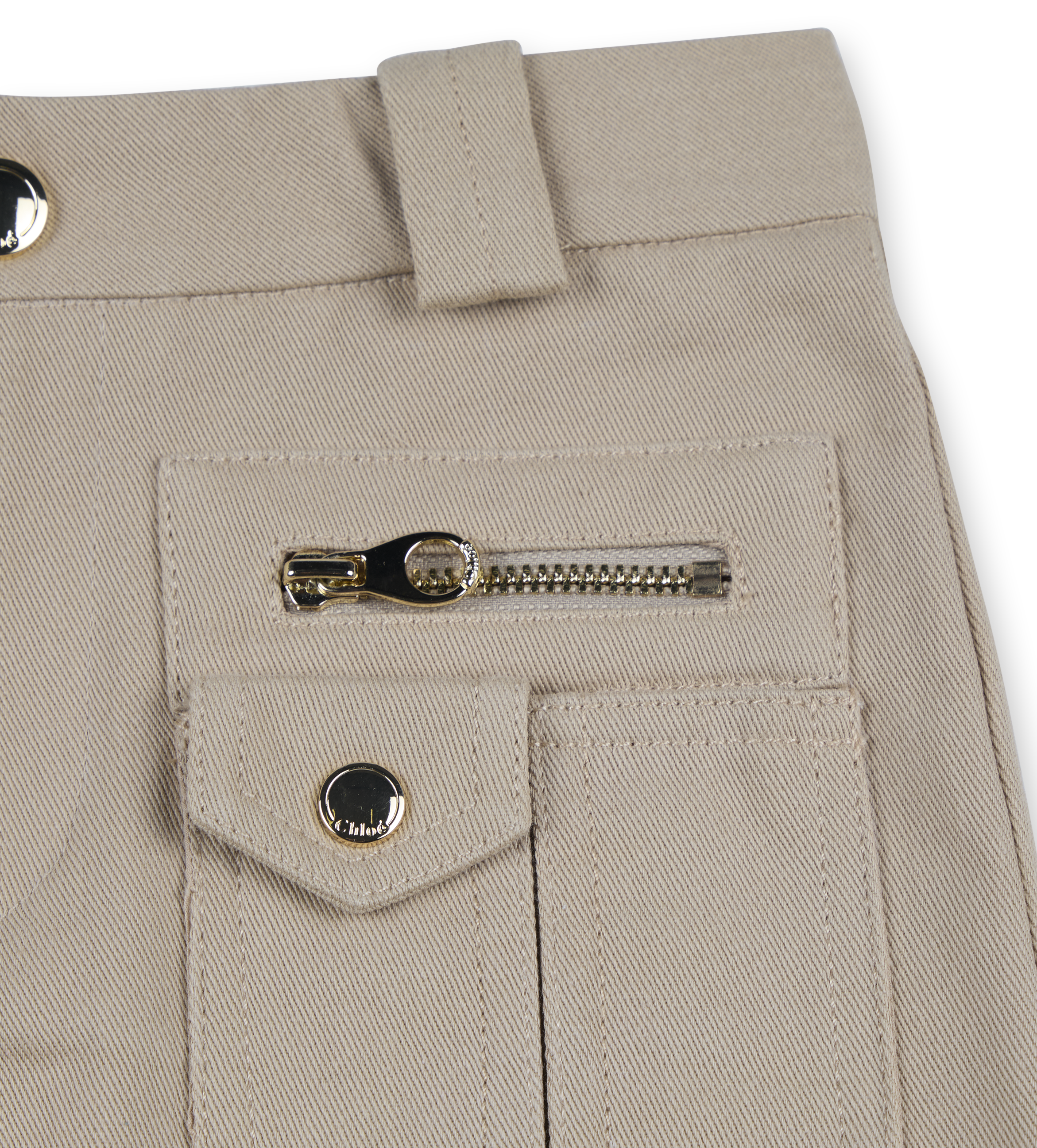 Twill Pocket Shorts Beige