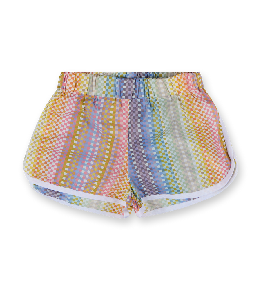 Checked-print Shorts Multicolor/Fuchsia