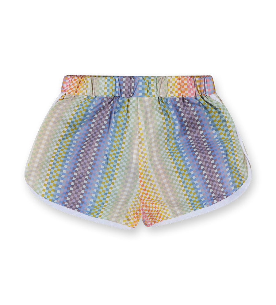 Checked-print Shorts Multicolor/Fuchsia