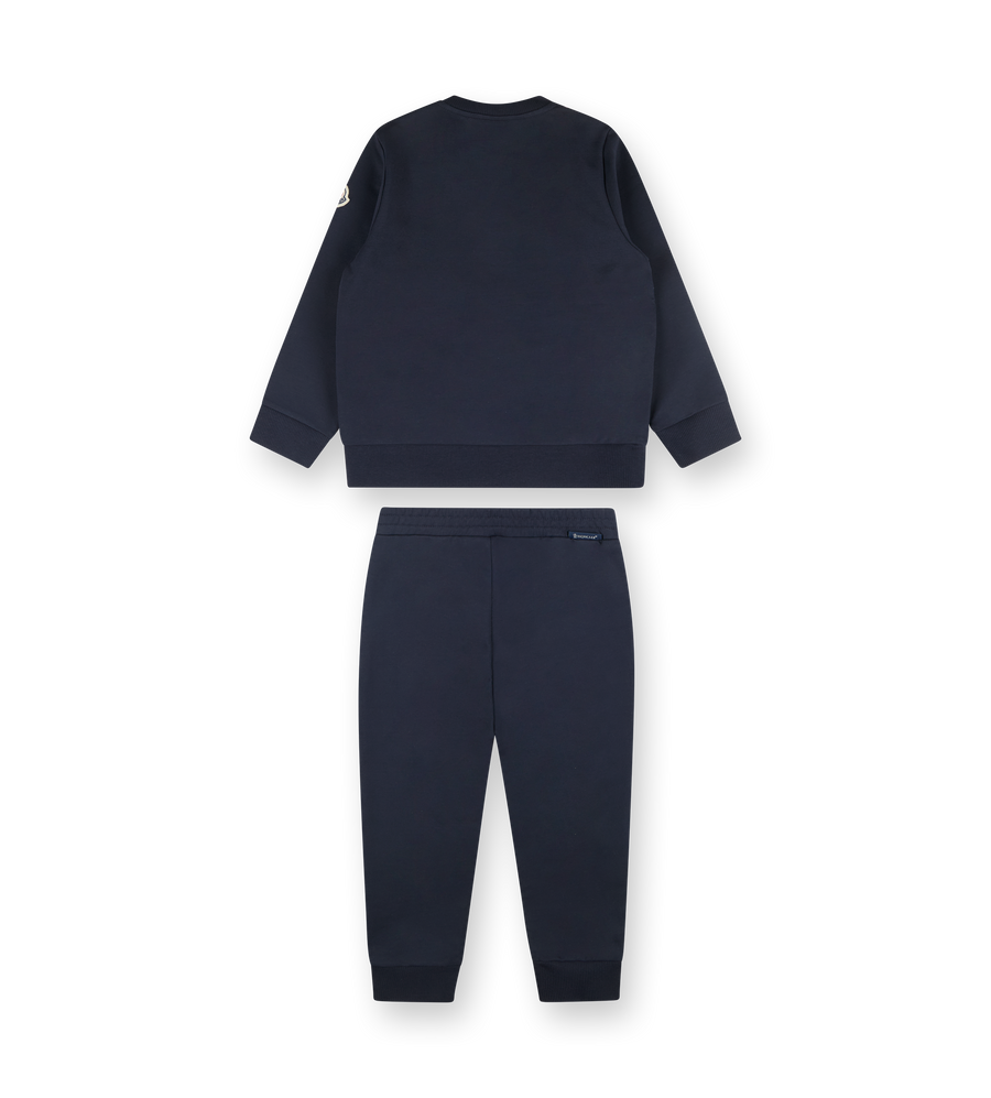 Pixel Logo Cotton Tracksuit Set Night Blue