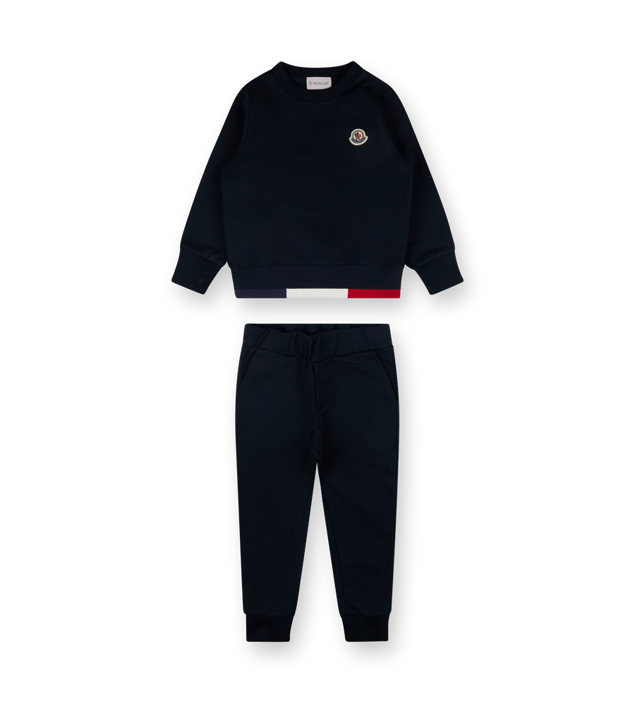 Tricolor-Trimmed Tracksuit Set Night Blue