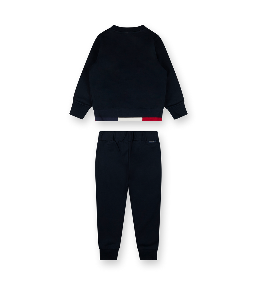 Tricolor-Trimmed Tracksuit Set Night Blue