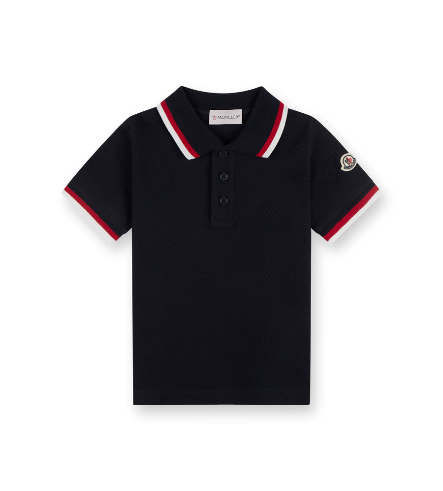 Tricolor Trimmed Polo Shirt Blue