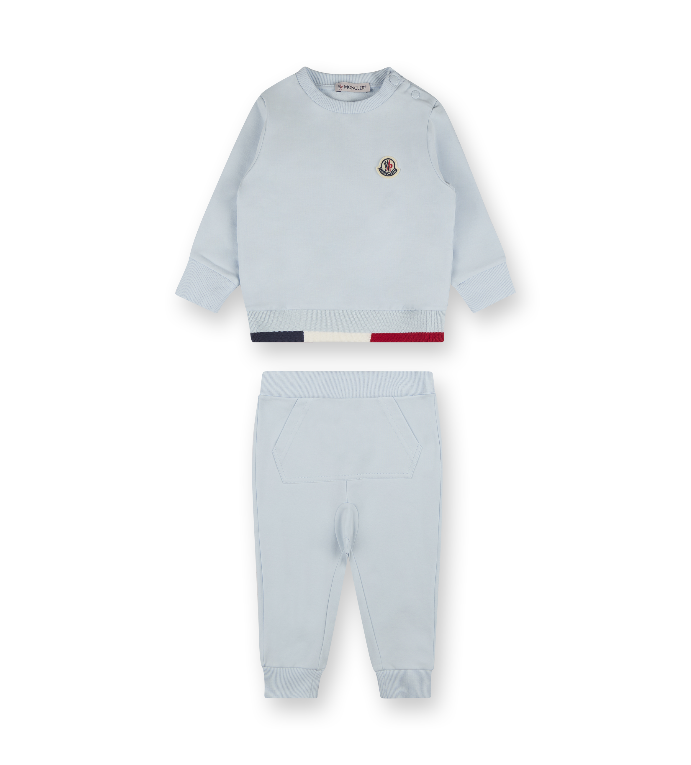 Tricolor-Trimmed Tracksuit Set Light Blue